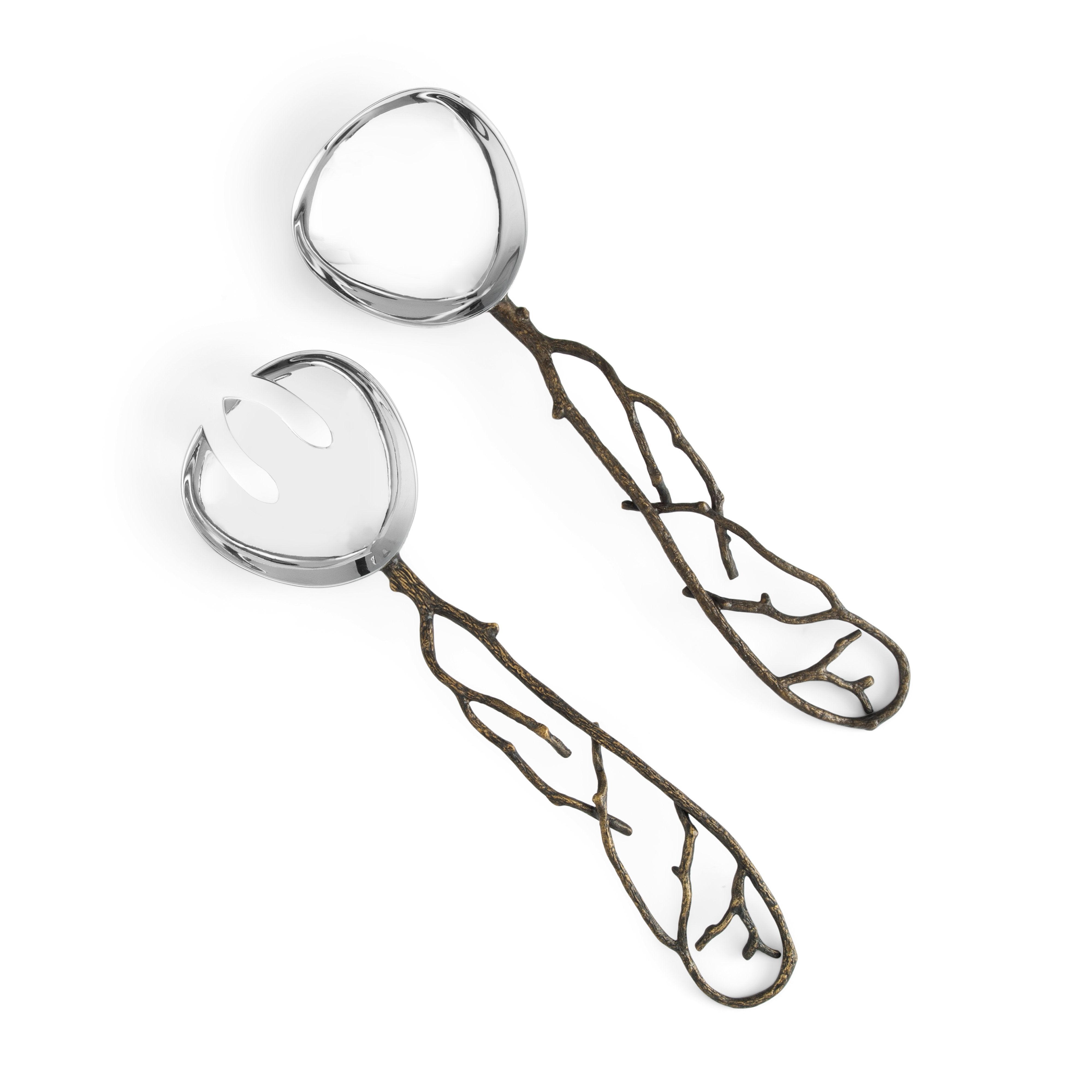 Eco-Friendly Twig Salad Serving Set - Natural Wooden Utensils for Healthy Eating | Perfect for Picnics, BBQs, and Dinner Parties