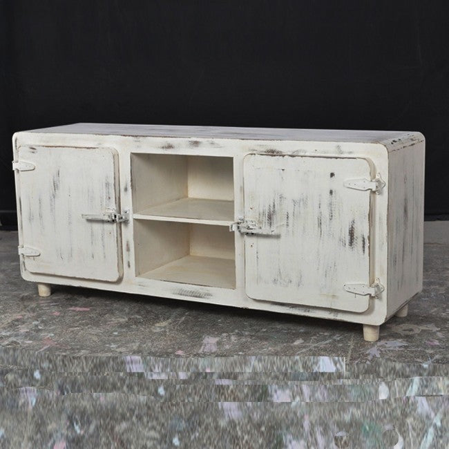 Solid Wood Rolling Coffee Table with Storage - Modern Rectangle Fridge Door Side Table on Wheels - Perfect for Living Room, Dorm & Small Spaces