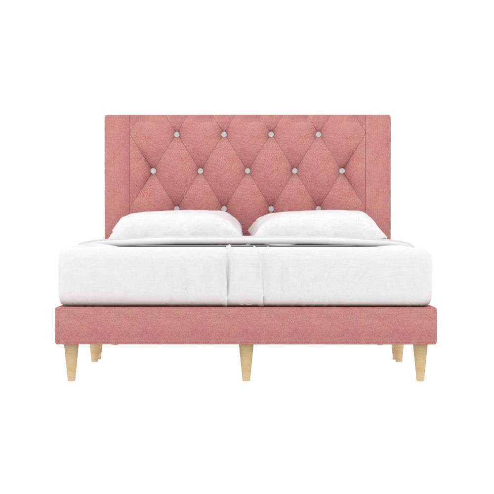 Hansen Fabric Bed Frame - Queen Size, Sturdy & Pet Friendly Platform Bed with Noise-Free Design for Bedroom & Guest Room Use