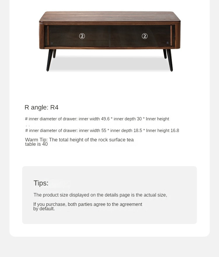 Solid Black Walnut Coffee Table - Handcrafted Wooden Living Room Furniture for Modern Home Decor, Perfect for Lounge, Family Gatherings & Coffee Time
