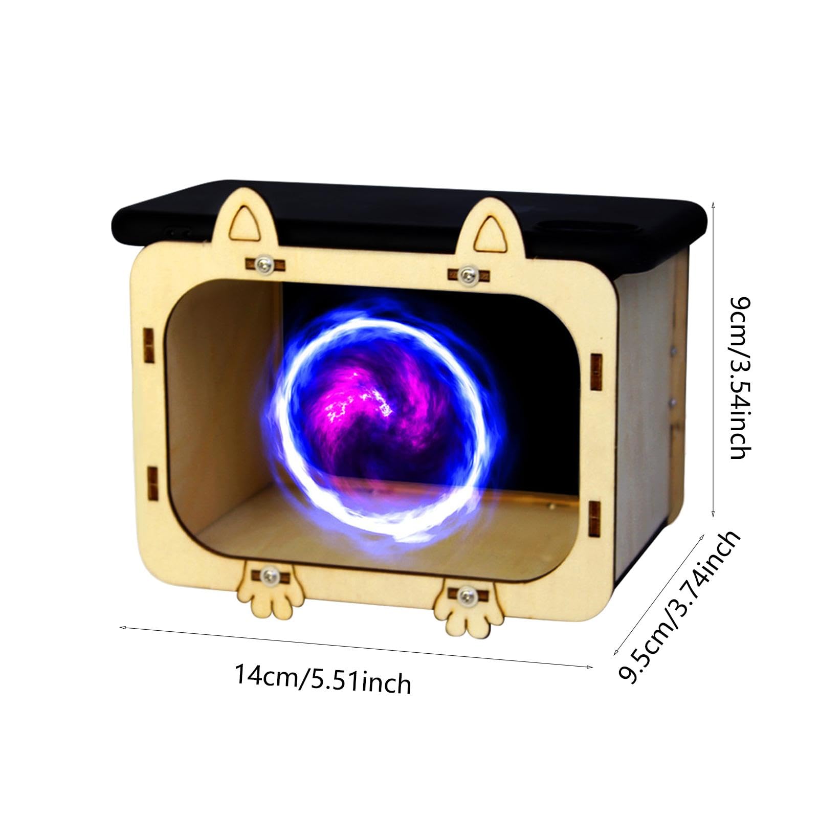 Portable Wooden Phone Projector for Home Theater | HD Holographic Cinema TV Projector | Lightweight Cardboard Movie Projector for Kids | Perfect for Bedroom Movie Nights & Family Entertainment