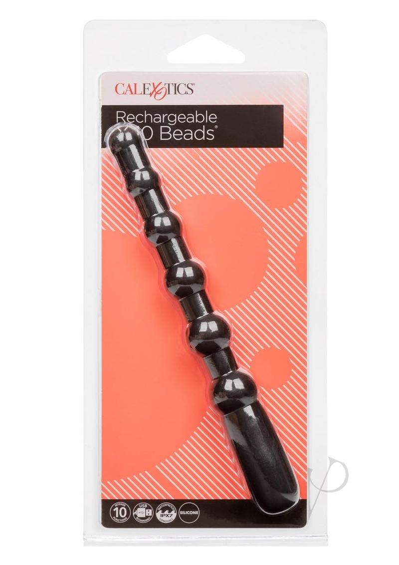Rechargeable Silicone Anal Beads Set of 10 - Black | Adult Pleasure Toy for Couples & Solo Play | Discreet & Comfortable Design for Enhanced Intimacy