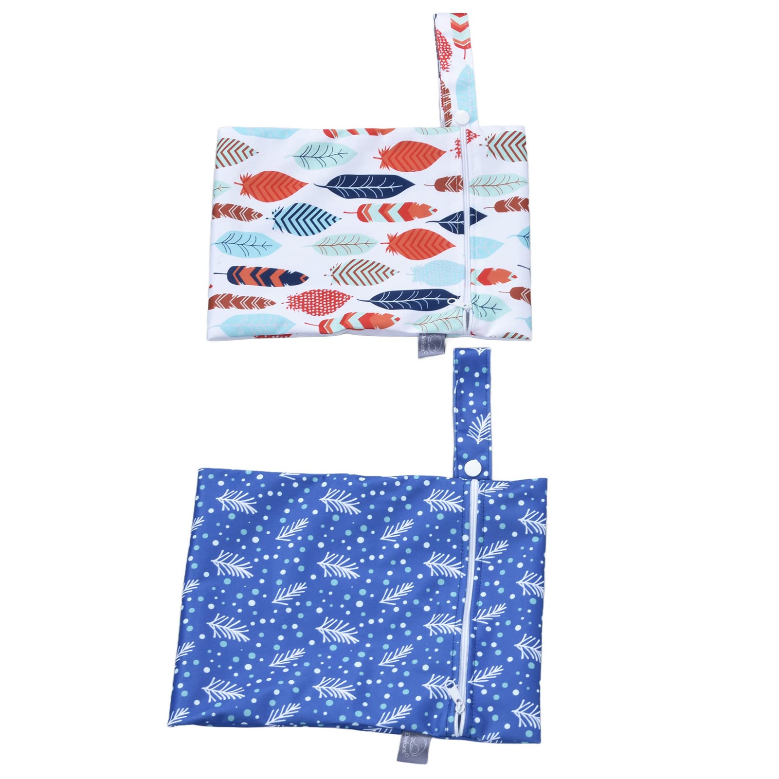 Waterproof Reusable Cloth Bags - 2 Pack PUL Fabric Wet Dry Bags for Yoga, Gym, Beach & Diaper Storage - Multi-Purpose Washable Travel Organizer for Swimsuits, Baby Essentials & Outdoor Activities