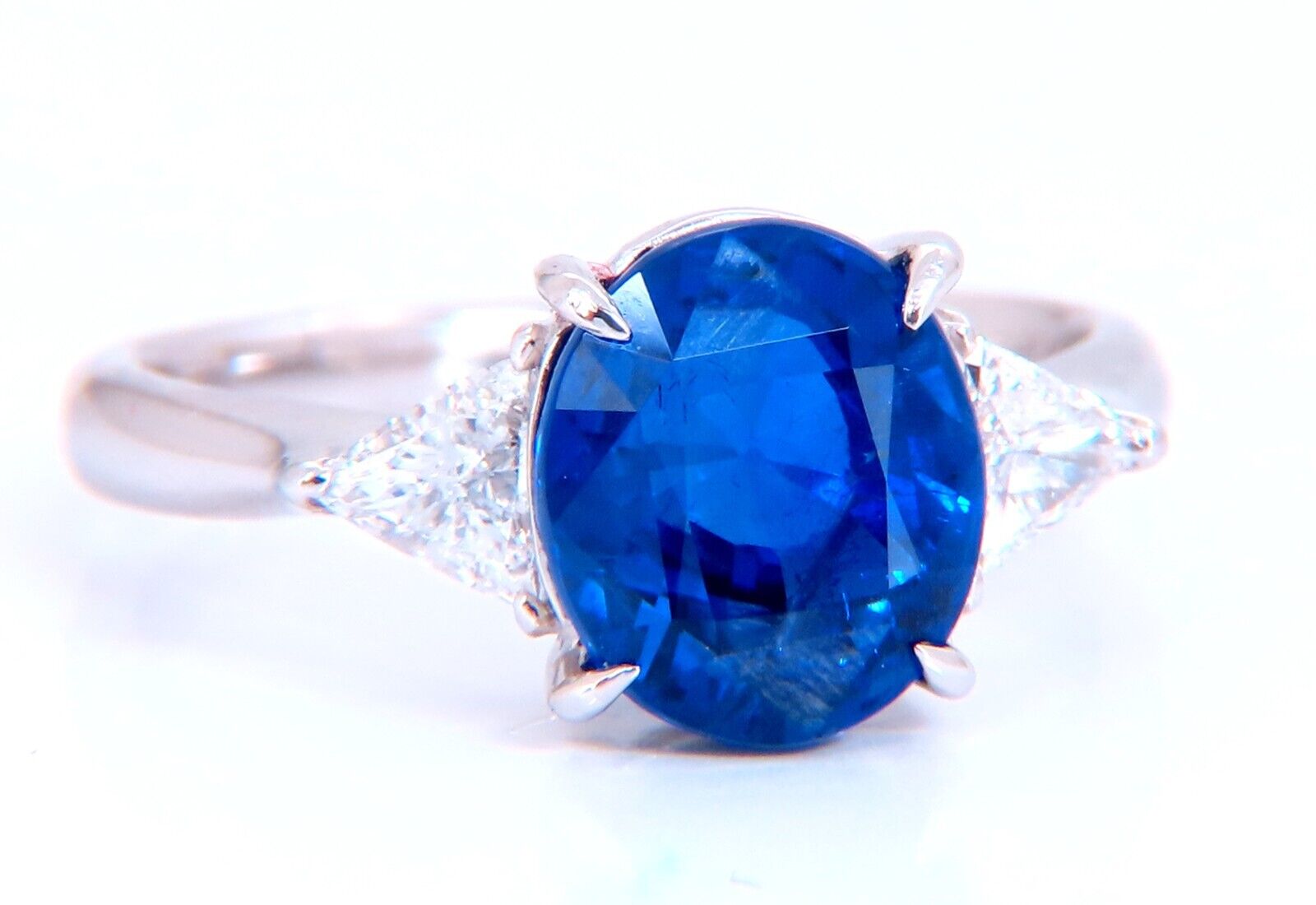 GIA Certified 3.43 Carat Natural Burma No Heat Blue Sapphire Diamond Engagement Ring in Platinum - Perfect for Proposals, Anniversaries & Luxury Jewelry Collections