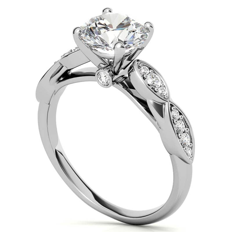 1.30 Carat Round Cut Moissanite Engagement Ring for Women, Wedding Band, Diamond Alternative Bridal Ring in Sterling Silver - Infinity Style 4 Prong Setting - Perfect for Proposals, Anniversaries & Romantic Gifts