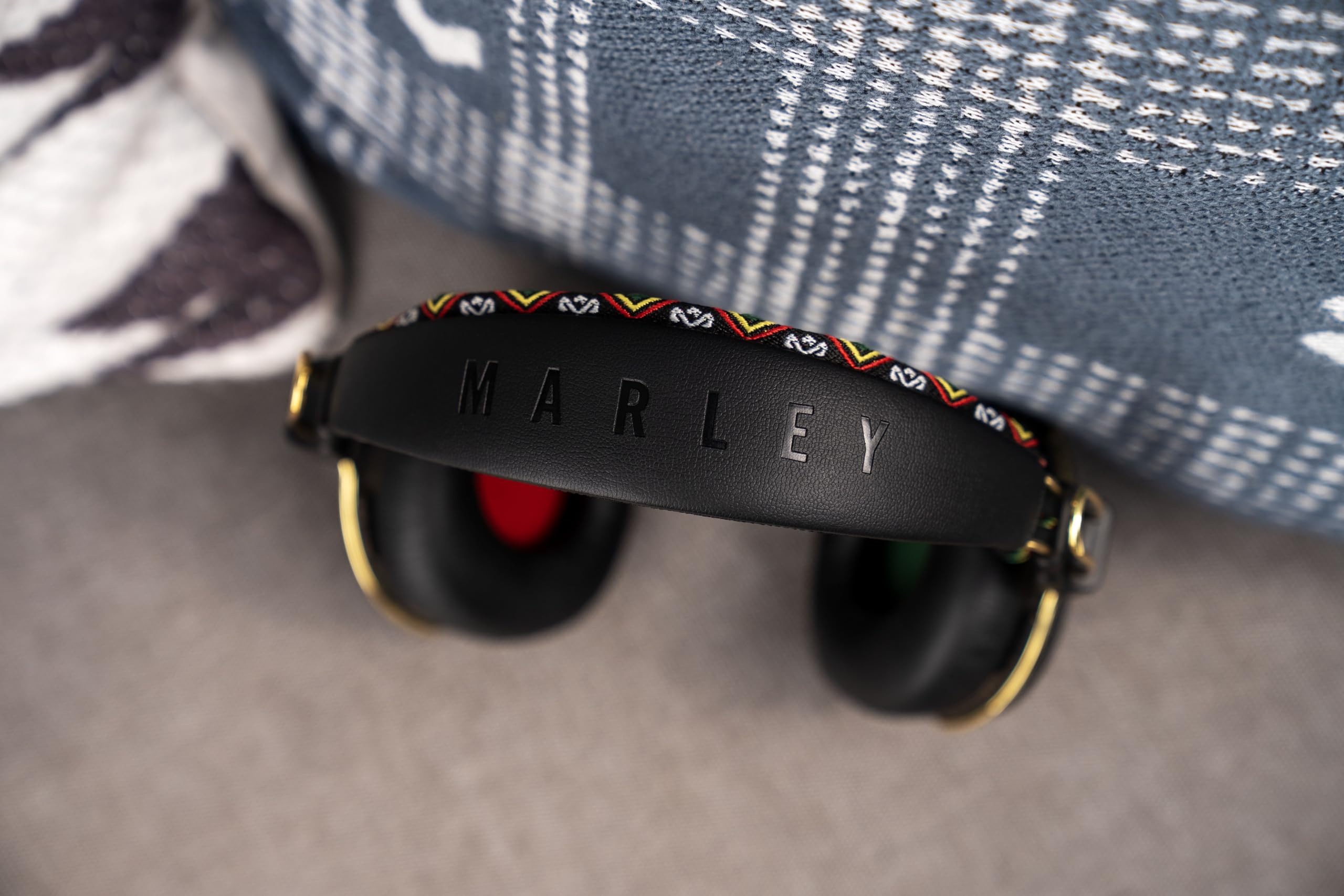 House of Marley Positive Vibration Over-Ear Wireless Bluetooth Headphones with Microphone - 34H Playtime, Quick Charge, Noise Isolation - Perfect for Travel, Work & Music Lovers (Rasta Inspired Design)