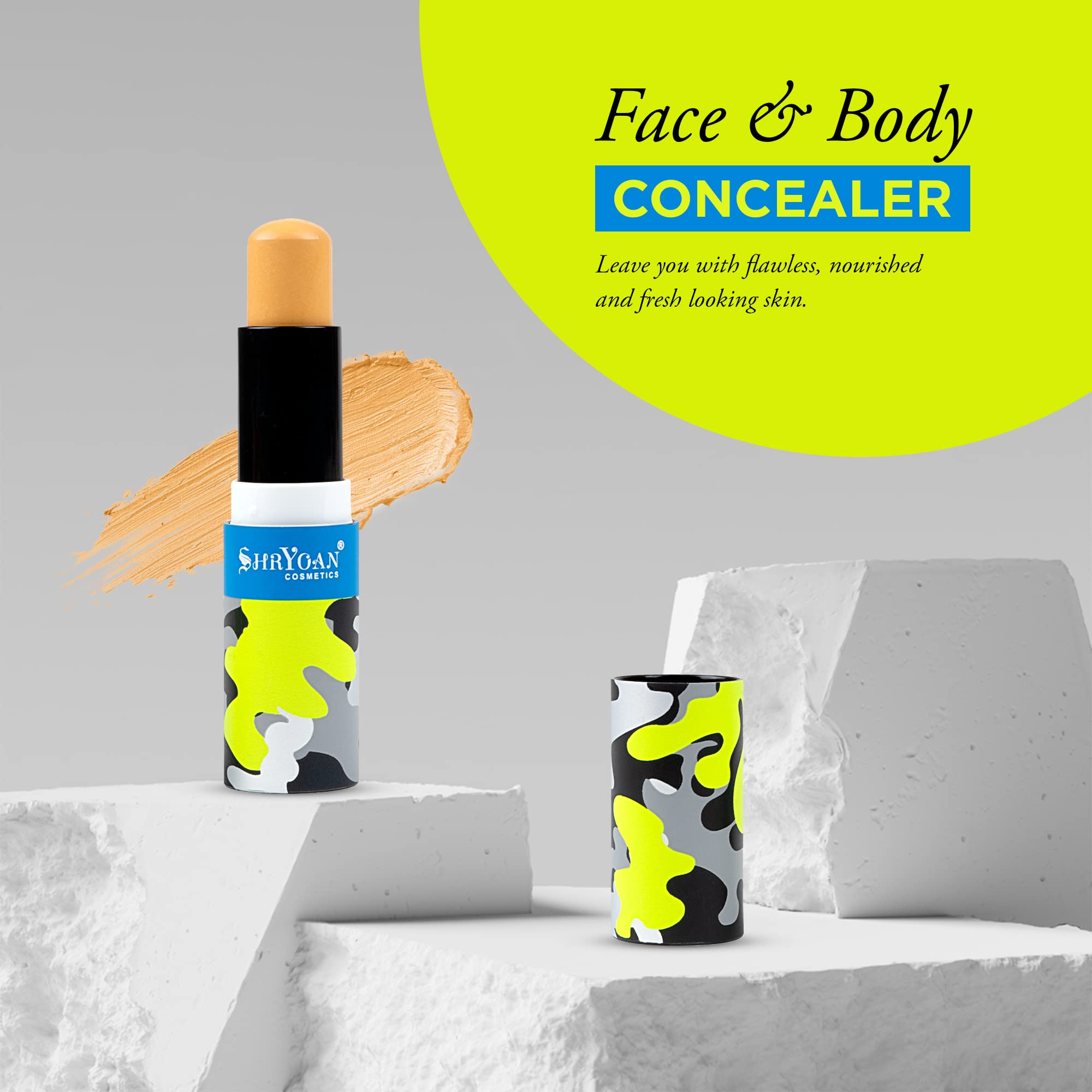 Shryoan Full Coverage Face & Body Concealer - Long Lasting, Waterproof & Natural Finish for All-Day Wear | Perfect for Daily Makeup, Special Occasions & Photo Shoots
