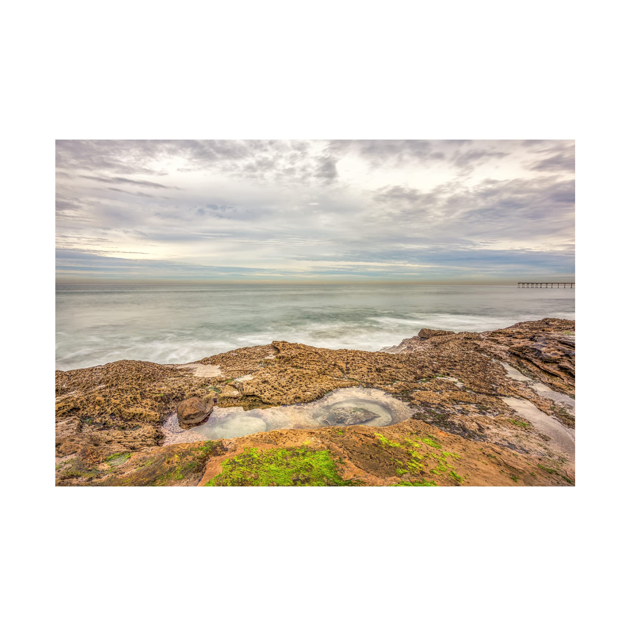 Joseph S Giacalone 'Little Tide Pool By The Sea' Canvas Art Print - 30x47 Inches Coastal Wall Decor for Beach House, Living Room & Office