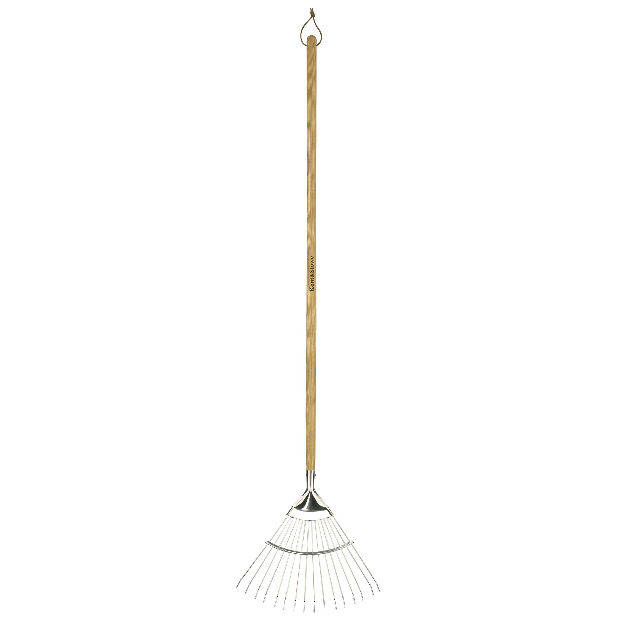 Kent & Stowe Long Handle Leaf Rake - Premium Ash Wood & Stainless Steel Garden Tool (734091) - Perfect for Yard Cleanup, Lawn Maintenance, and Fall Leaf Collection