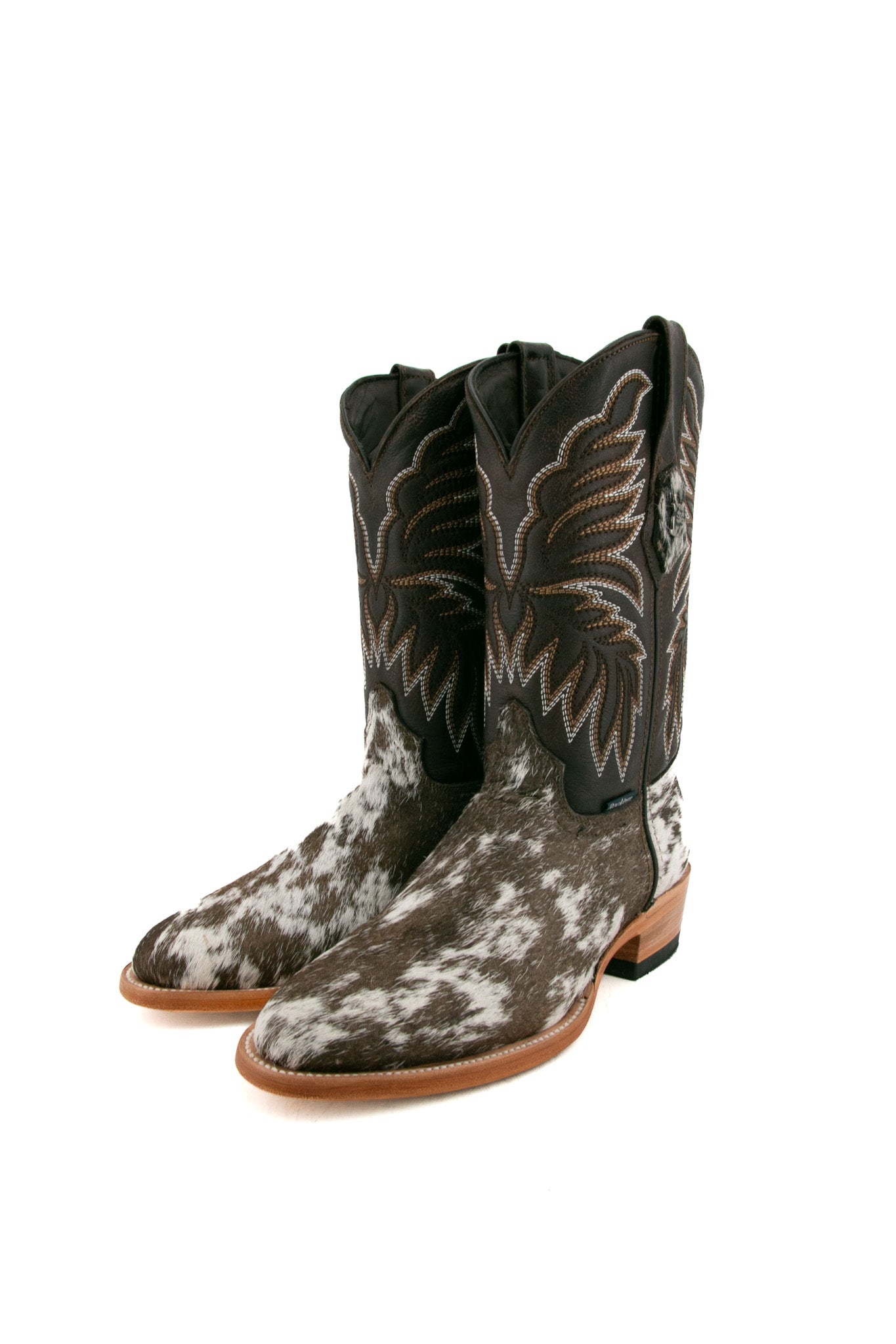 Men's Genuine Cowhide Round Toe Cowboy Boots - Size 6.5 (BM26) - Western Style Leather Boots for Rodeo, Country Dancing & Casual Wear