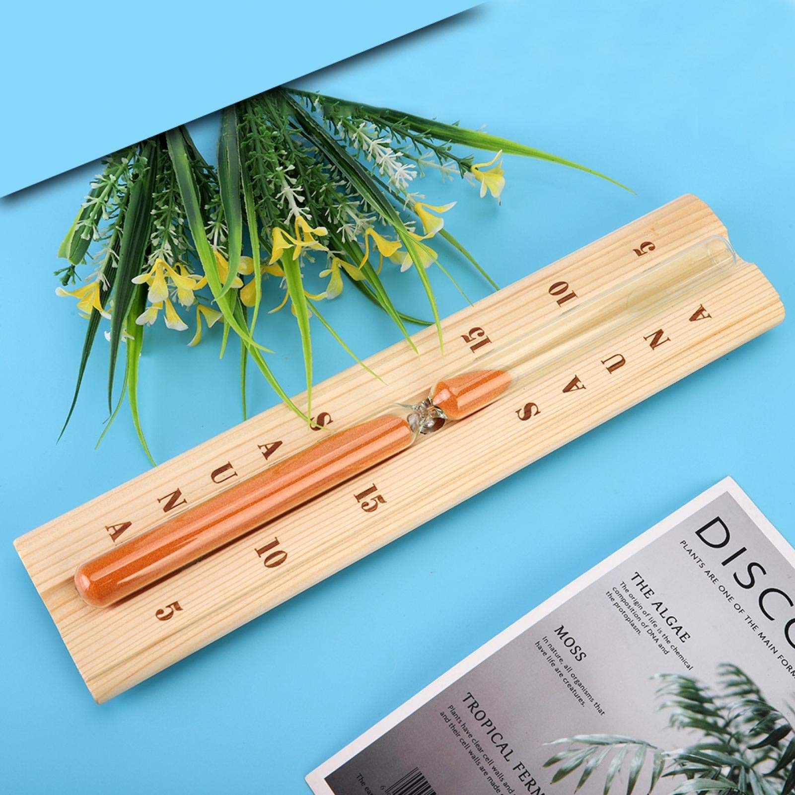 Maquer Sand Timer - Decorative Wooden & Plastic Wall Mount Sauna Timer | Perfect for Home Sauna, Spa, Bathroom & Relaxation Areas