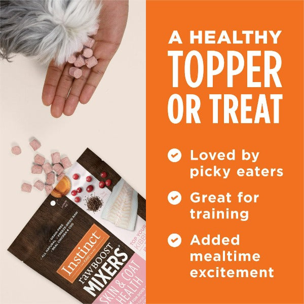 Instinct Raw Boost Mixers - Grain Free Dog Food Topper for Skin & Coat Health | High Protein Freeze Dried Raw Dog Food | Perfect for Picky Eaters & Sensitive Stomachs | Use as Meal Enhancer or Training Treats