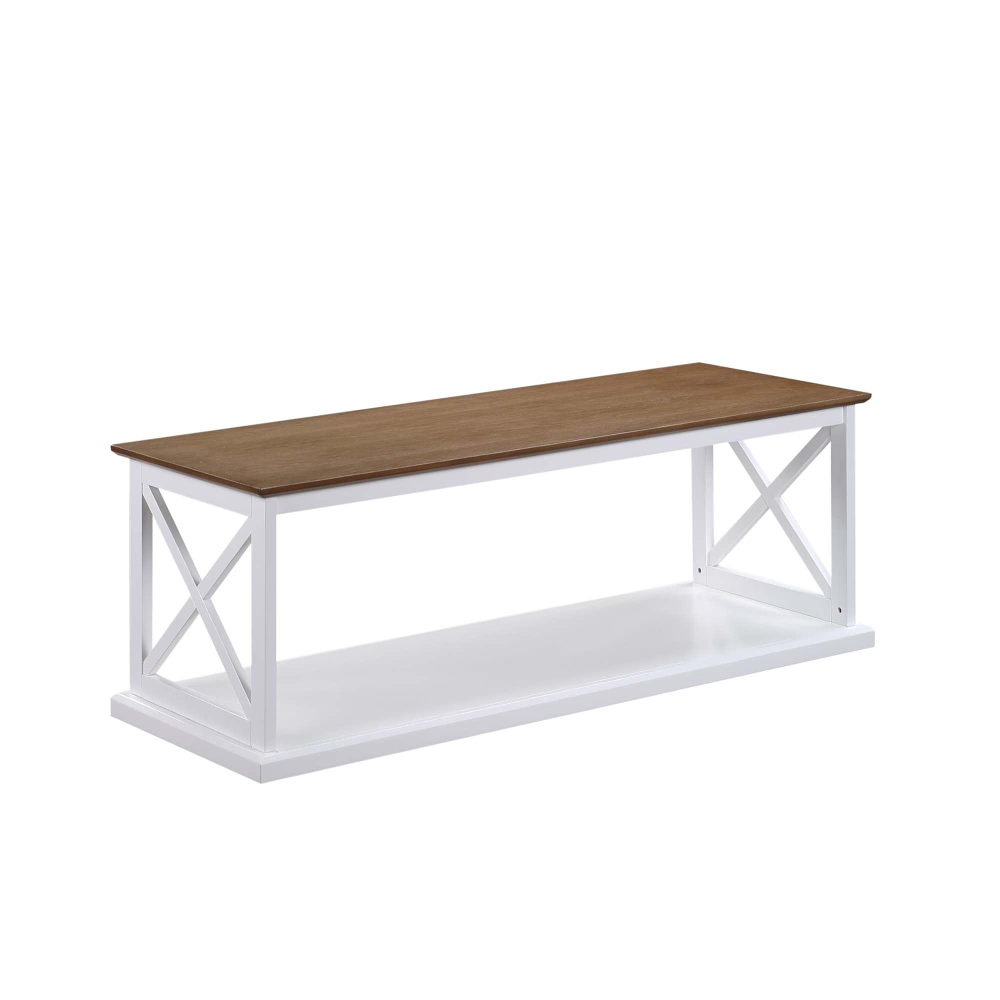 Ergode Oxford Deluxe Coffee Table with Shelf - Modern Living Room Furniture for Small Spaces - Perfect for Apartments, Condos and Home Decor