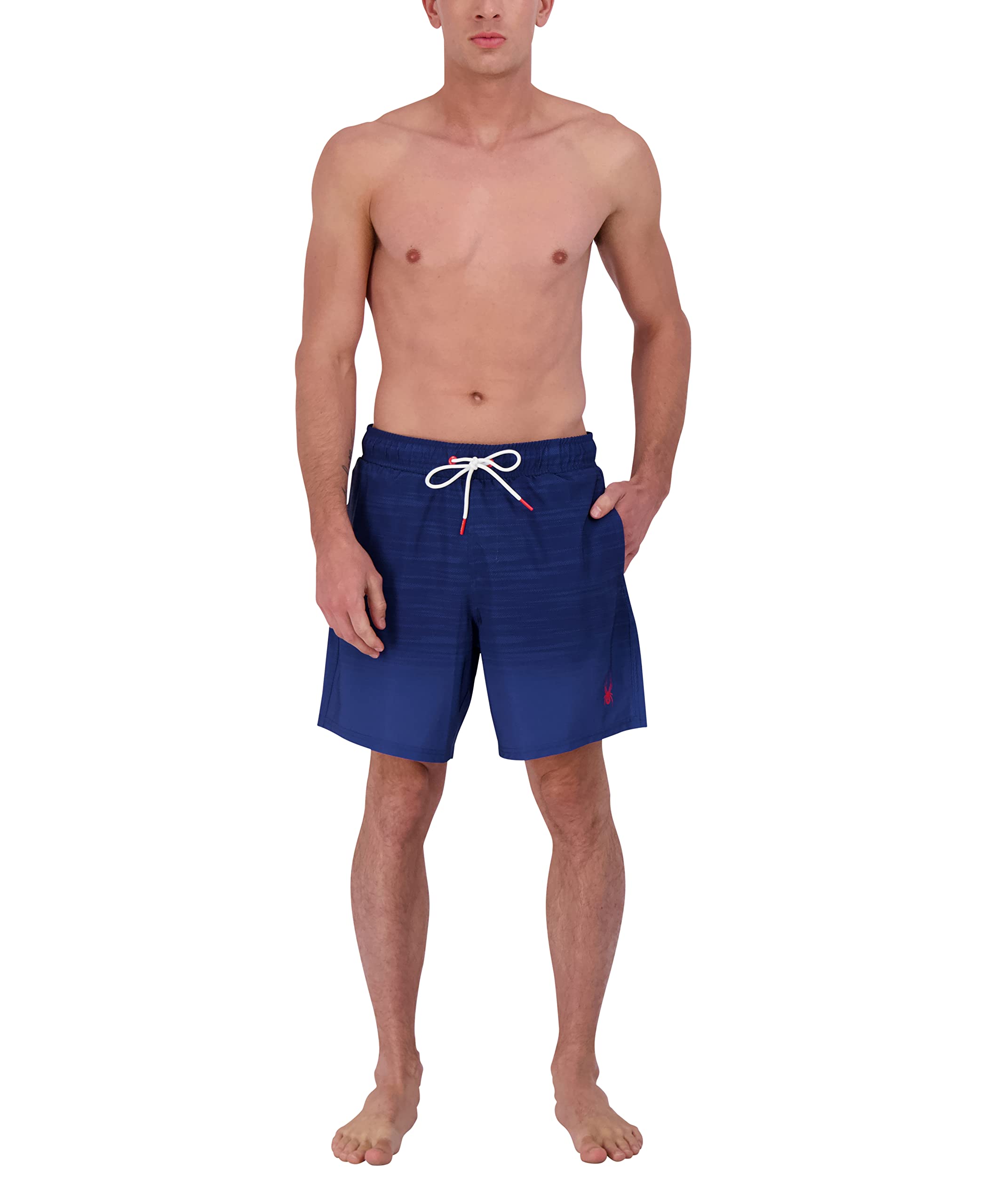**Spyder Men's Quick-Dry Stretch 7-inch Board Swim Trunks with UPF 50+ Sun Protection, Pockets & Mesh Brief Liner - Gym Shorts for Swimming, Beach, Pool & Workout**