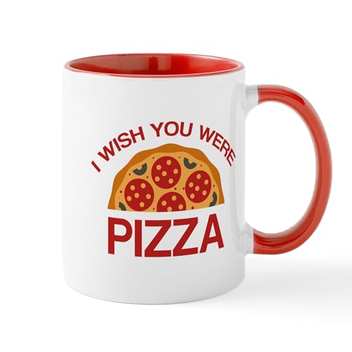 White/Red Inside - I Wish You Were Pizza Mug