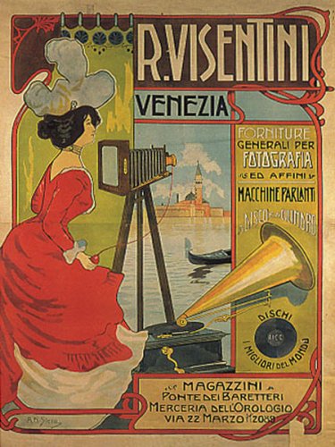 Vintage Venezia Gondola Italy Poster - Italian Photography Wall Art Decor for Home, Office & Gift