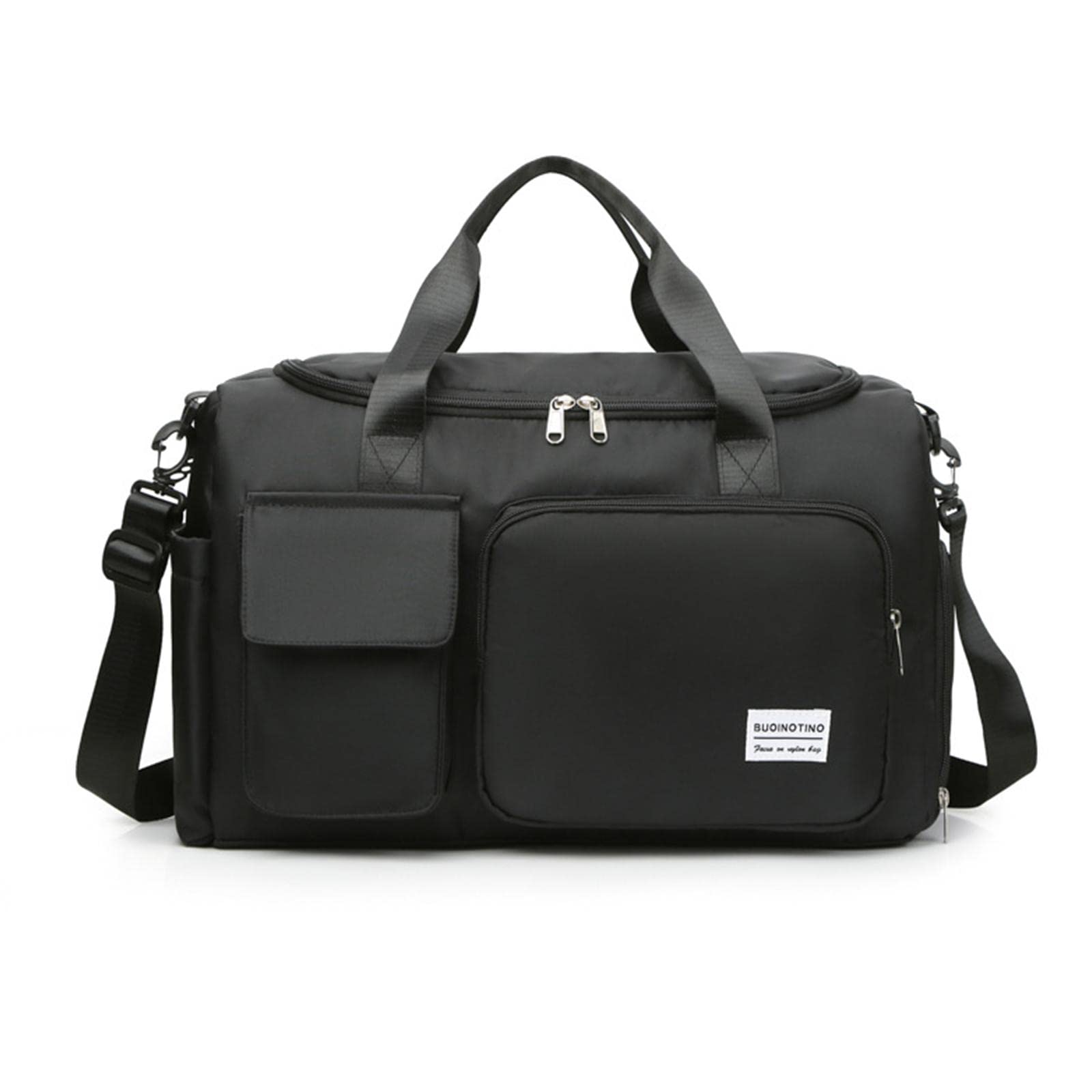 KRONDO Large Waterproof Foldable Sports & Travel Duffel Bag - Lightweight, High Capacity Weekender Overnight Bag for Gym, Vacation, Camping - Perfect for Men & Women (Black)