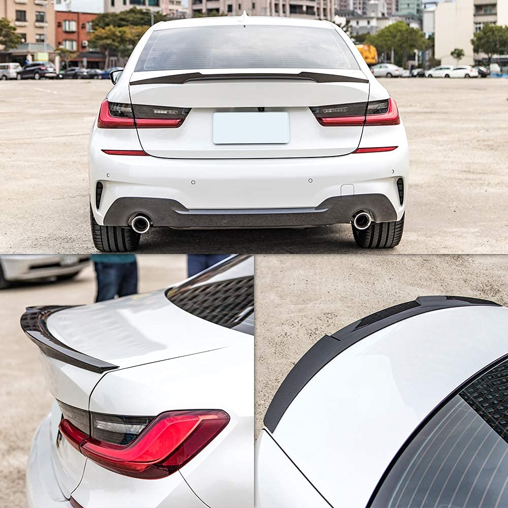 AeroBon Real Carbon Fiber Trunk Spoiler for 2019-2025 BMW 3 Series G20 Sedan & G80 M3 | MV Style Spoiler | High Gloss Finish | Easy Installation | Perfect for Car Enthusiasts & Performance Upgrades