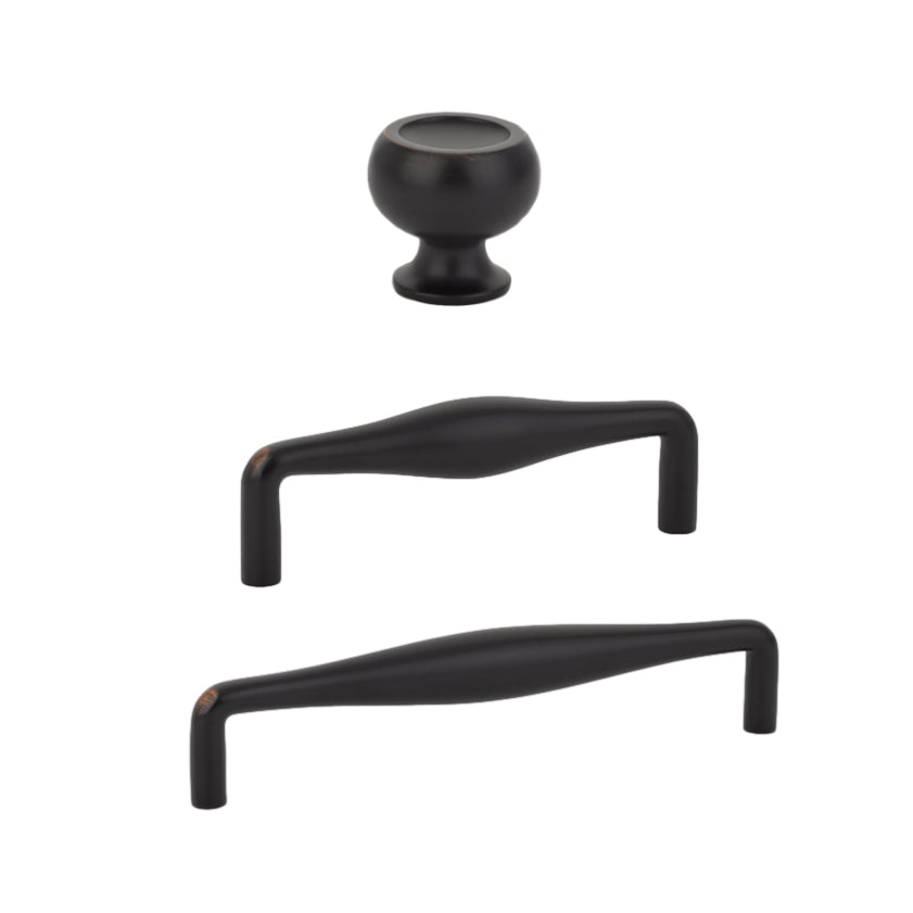 Oil Rubbed Bronze Cabinet Knobs and Drawer Pulls - Vintage Style Hardware for Kitchen, Bathroom & Furniture (Set of 10) - Perfect for Home Renovation and DIY Projects