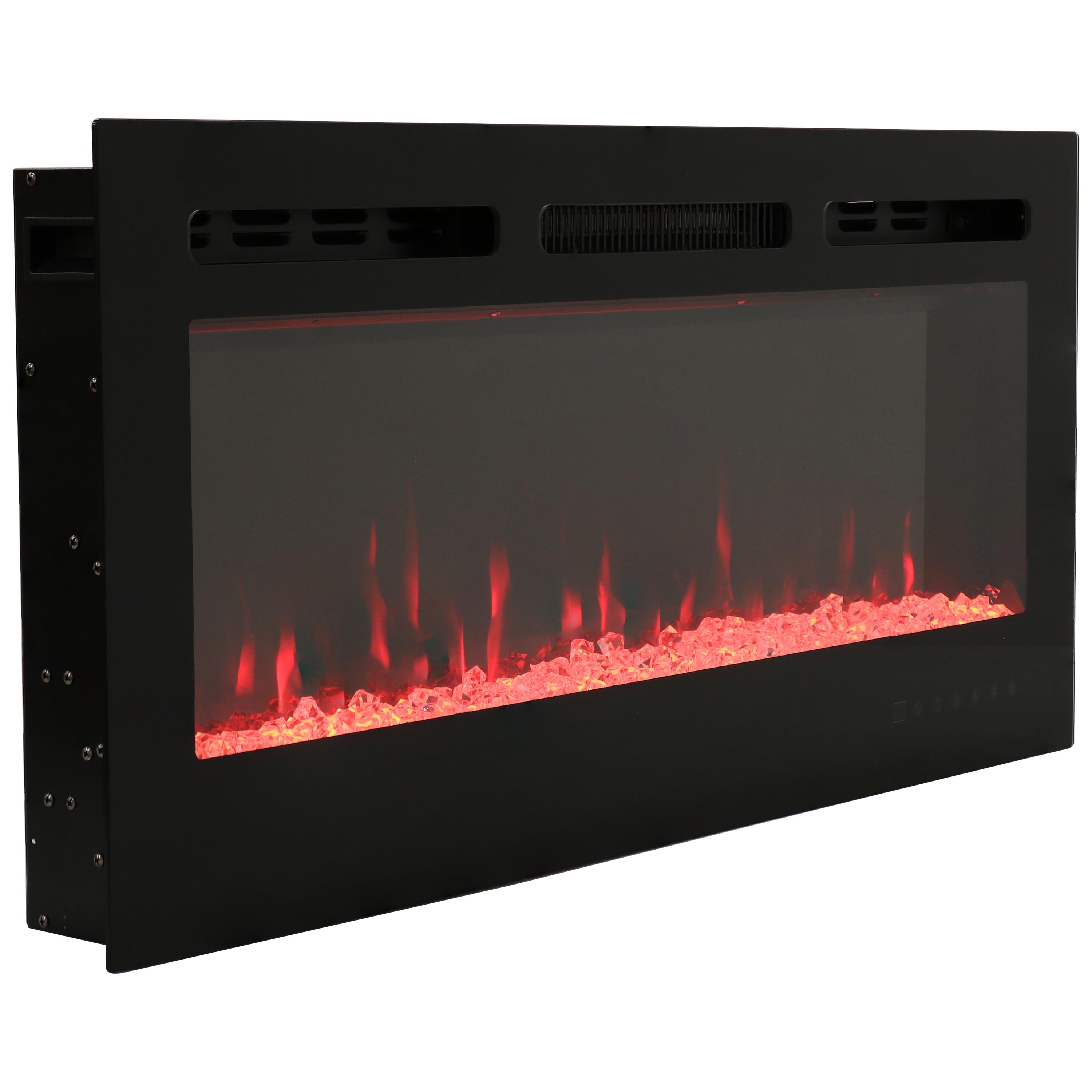 Modern Electric Fireplace - Wall Mounted or Recessed Indoor Heater with Realistic Flame Effect - Perfect for Living Room, Bedroom & Office Decor