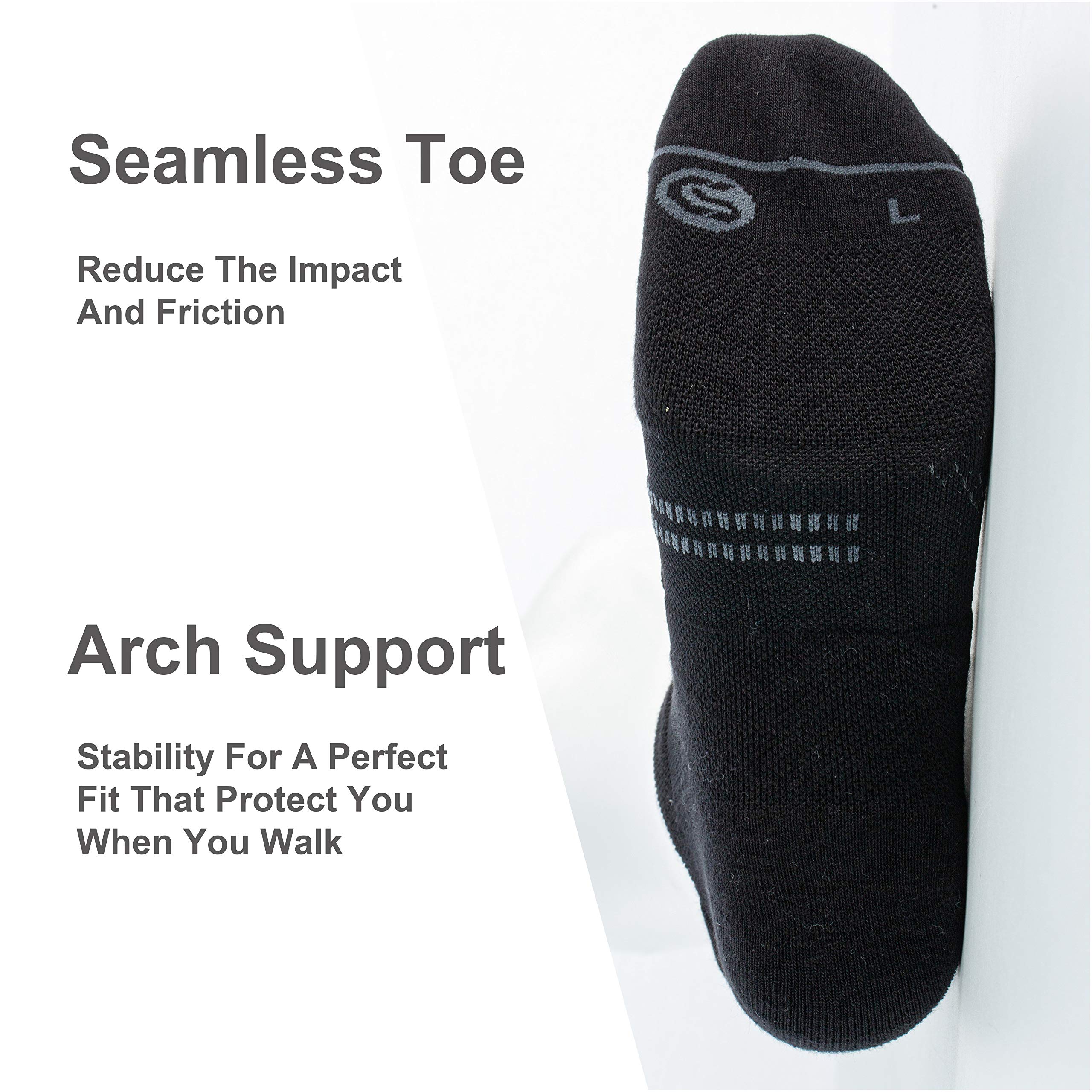 CS CELERSPORT 6 Pack Men's Running Ankle Socks - Cushioned Low Cut Athletic Sports Socks for Jogging, Gym & Everyday Wear - Breathable Moisture Wicking Performance Socks