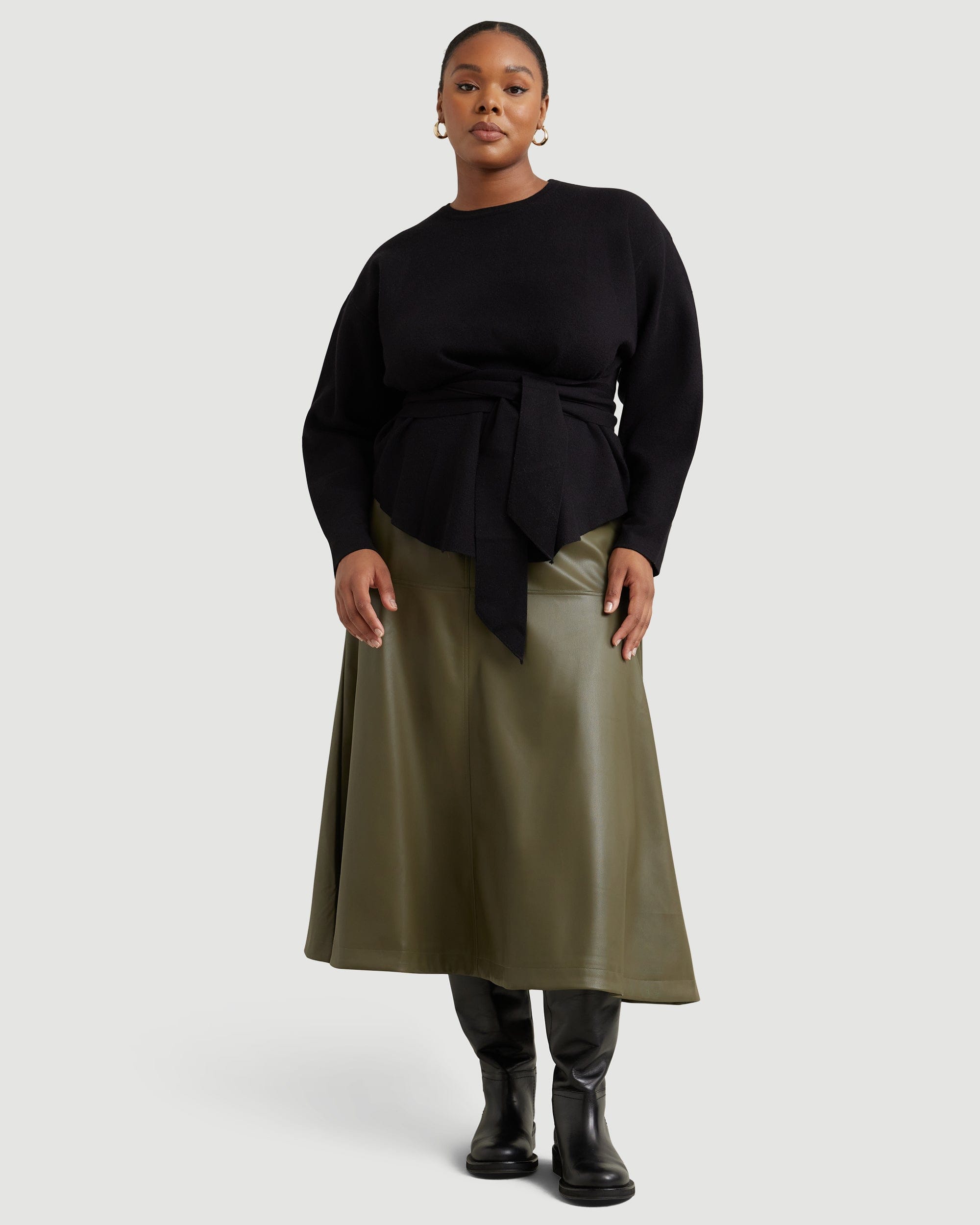 Nara Tie Front Knit Sweater for Women | Soft Chunky Cable Knit Pullover | Casual Winter Fall Tops | Perfect for Office, Date Night & Weekend Outfits