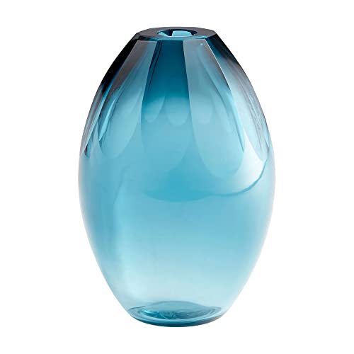 Cyan Design 10311 Cressida 9 Inch Blue Ceramic Vase - Small Decorative Flower Vase for Home Decor, Wedding Centerpieces & Tabletop Arrangements