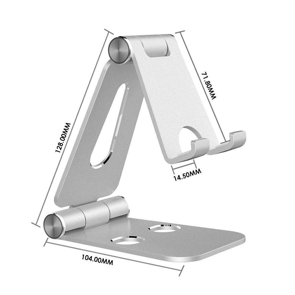 Simpeak Phone Stand, Tablet Stand, Universal Dock Holder for Smartphones - Aluminum Silver | Desk Accessories for iPhone, Samsung, iPad | Perfect for Office, Home & Video Calls