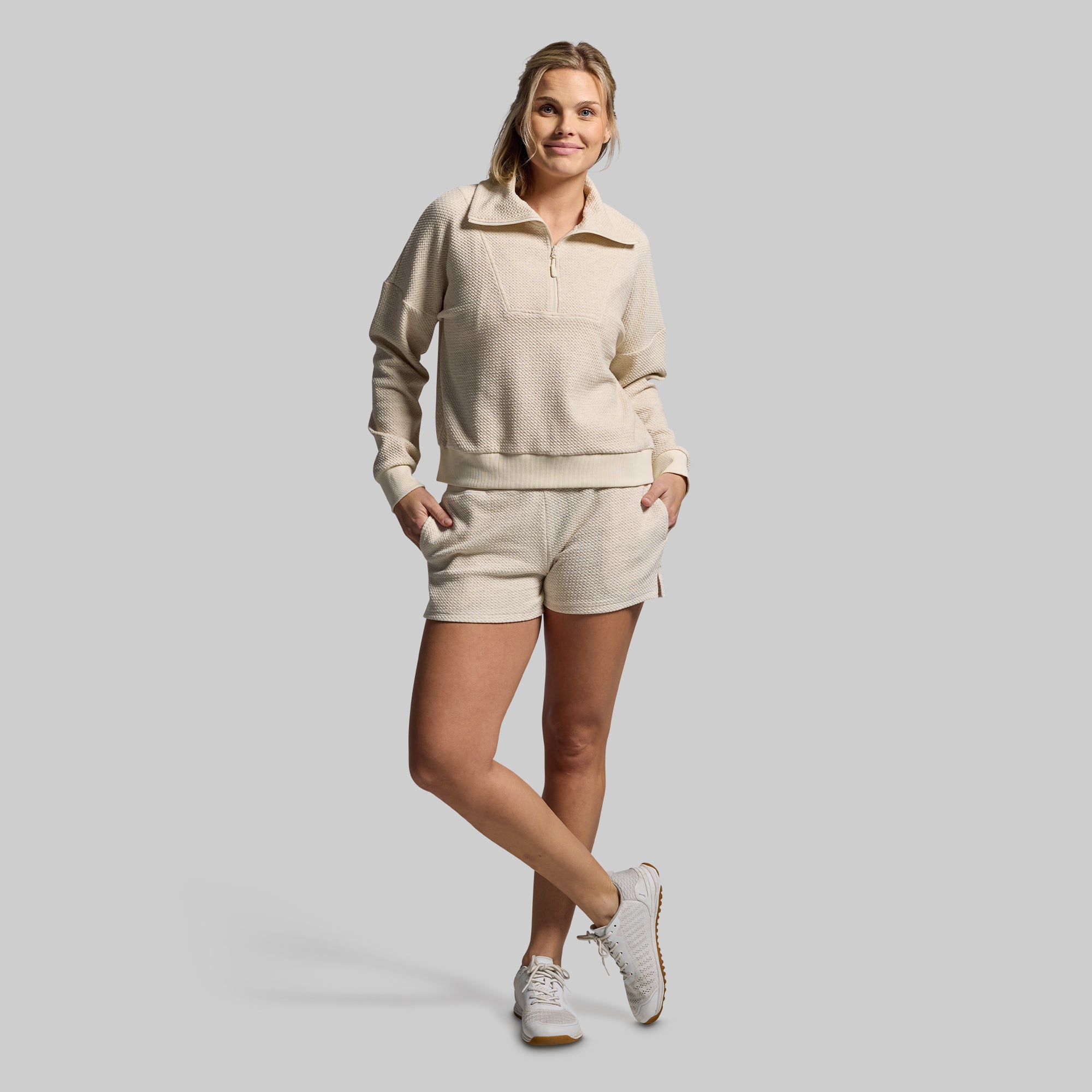 Women's Revive Cloud Short Set - Heather Oatmeal Color | Ultra Soft Lounge & Sleepwear | Perfect for Yoga, Running Errands & Summer Relaxation