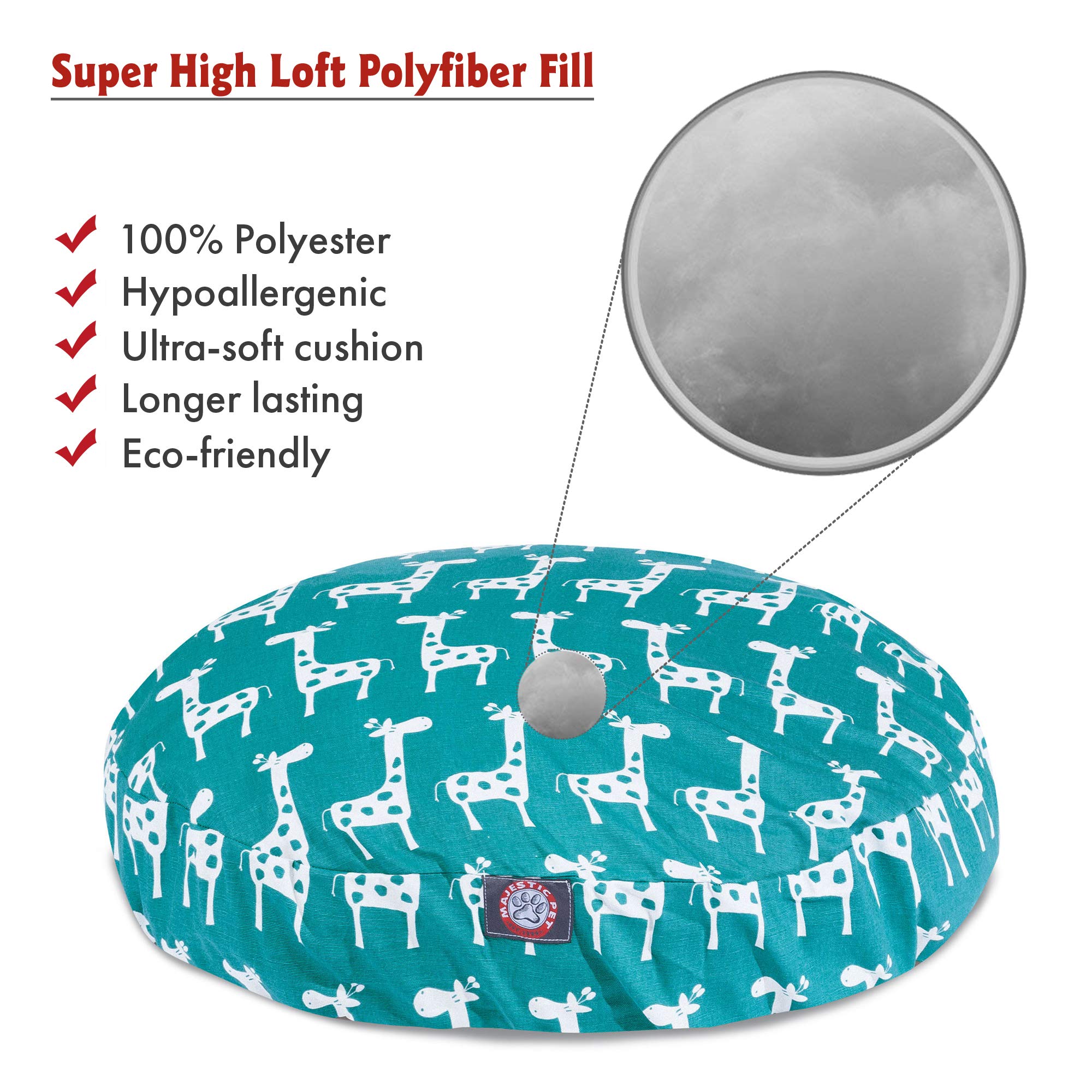 Majestic Pet Stretch Turquoise Large Round Dog Bed - Soft & Comfortable Orthopedic Support for Medium to Large Dogs - Perfect for Living Room, Bedroom, or Crate