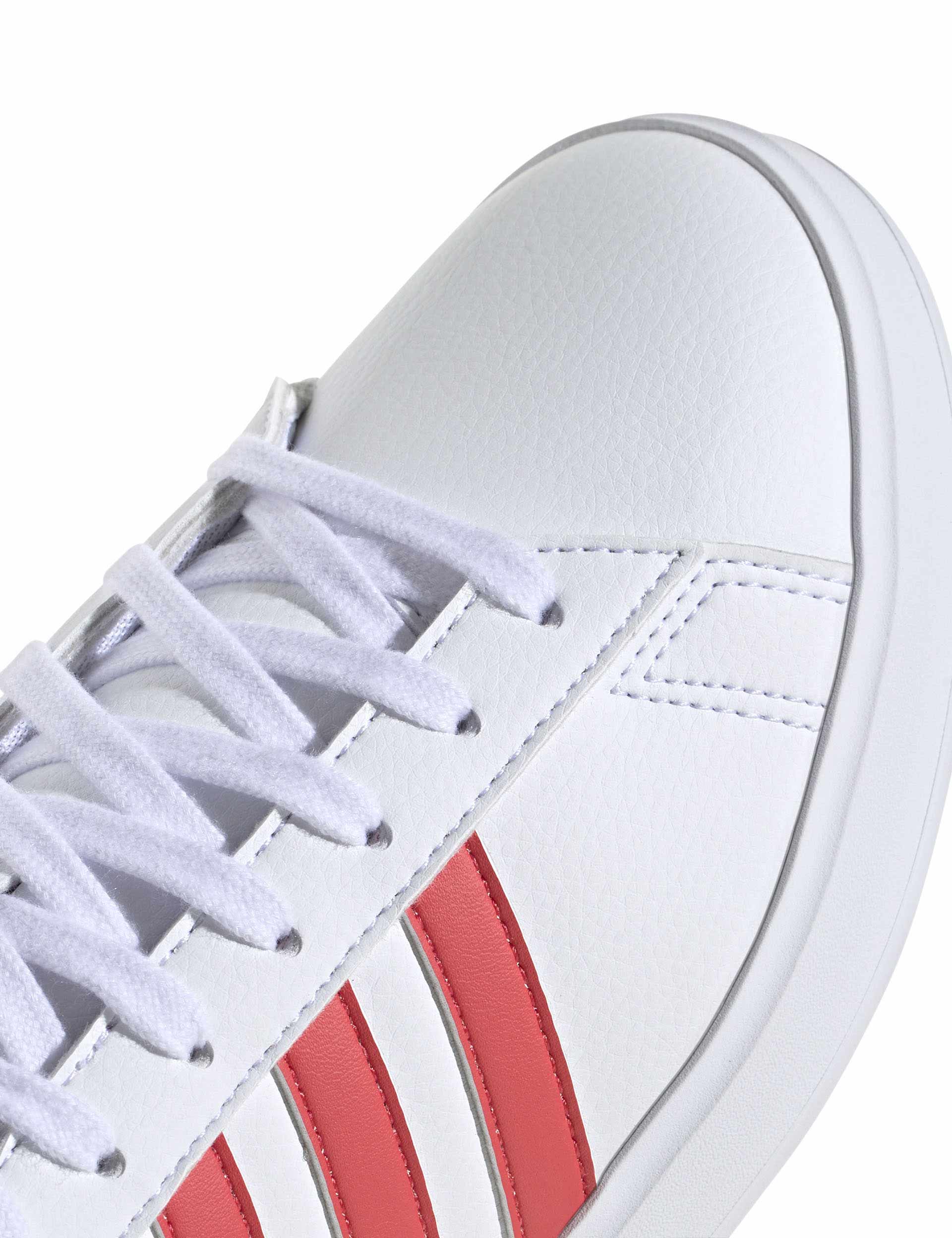 Adidas Grand Court 2.0 Sneakers - Cloud White/Semi Lucid Red - Comfortable Tennis Shoes for Women & Men - Perfect for Casual Wear, Gym & Outdoor Activities