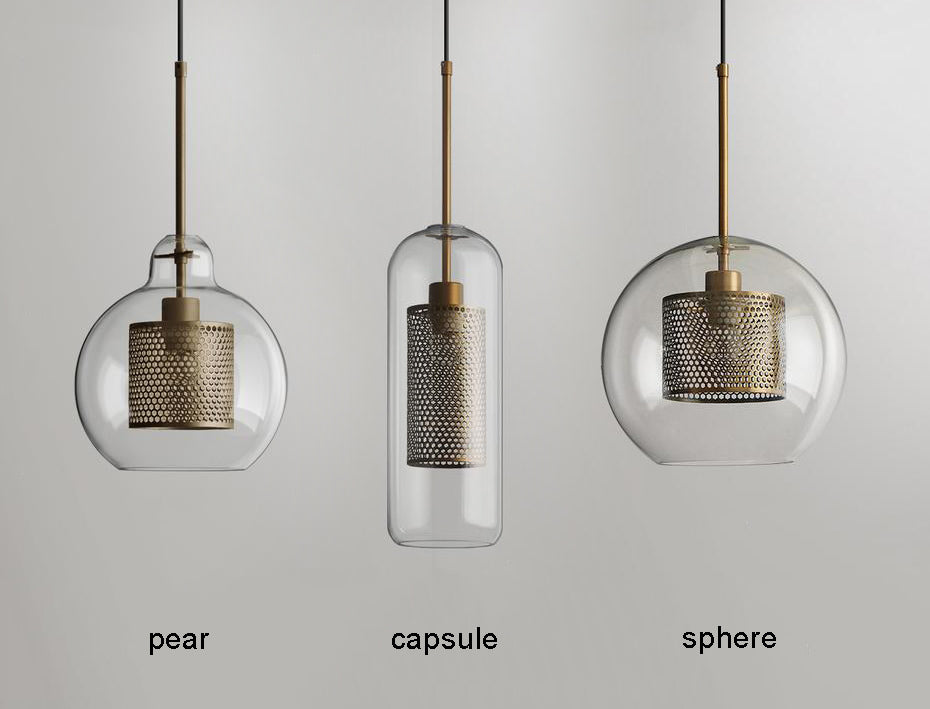 Chiswick Glass Pendant Light - Modern Hanging Ceiling Lamp for Kitchen Island, Dining Room & Bedroom Lighting