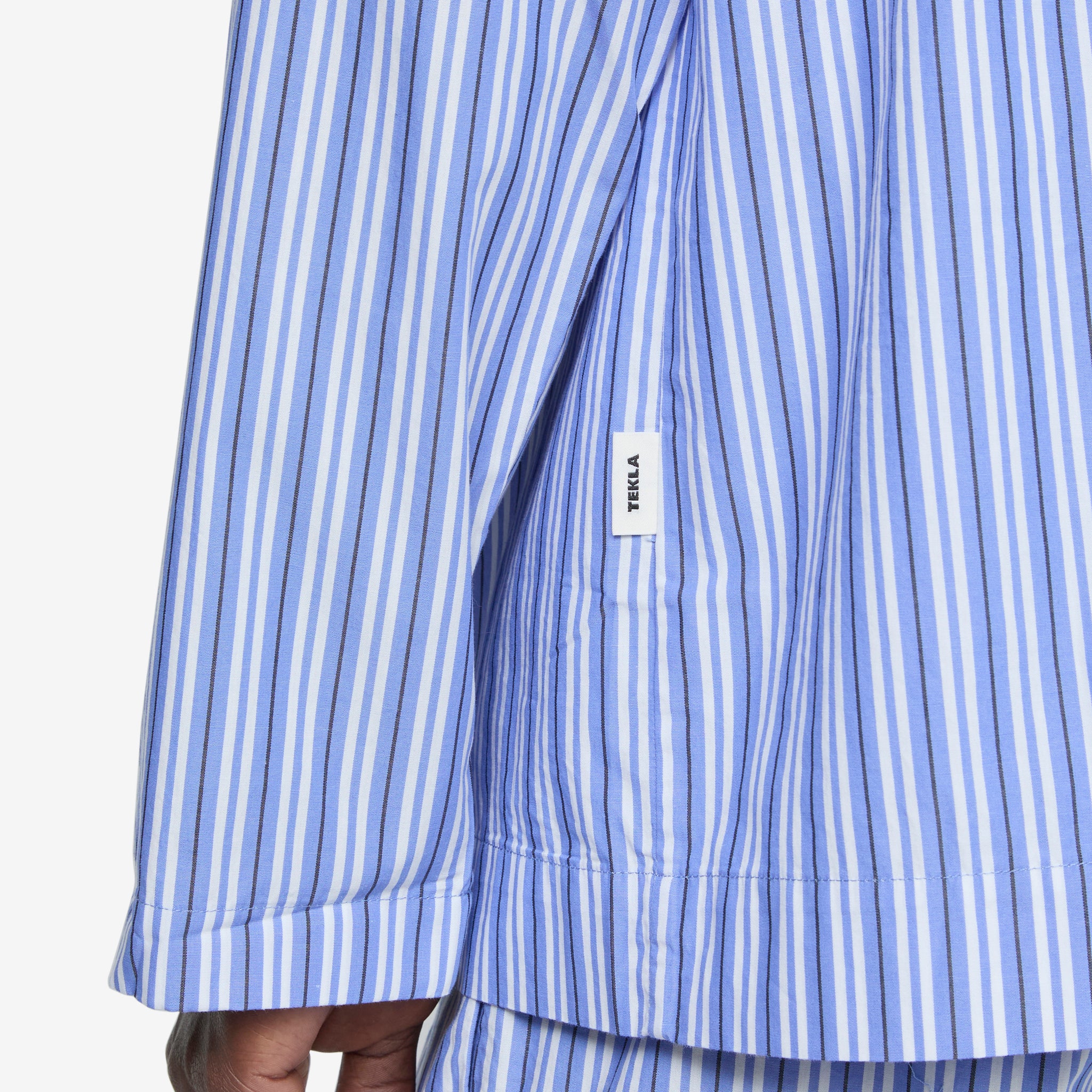 Premium Cotton Poplin Pajama Shirt with Classic Penny Stripes - Soft & Breathable Sleepwear for Men & Women - Perfect for Lounging, Travel & Cozy Nights at Home