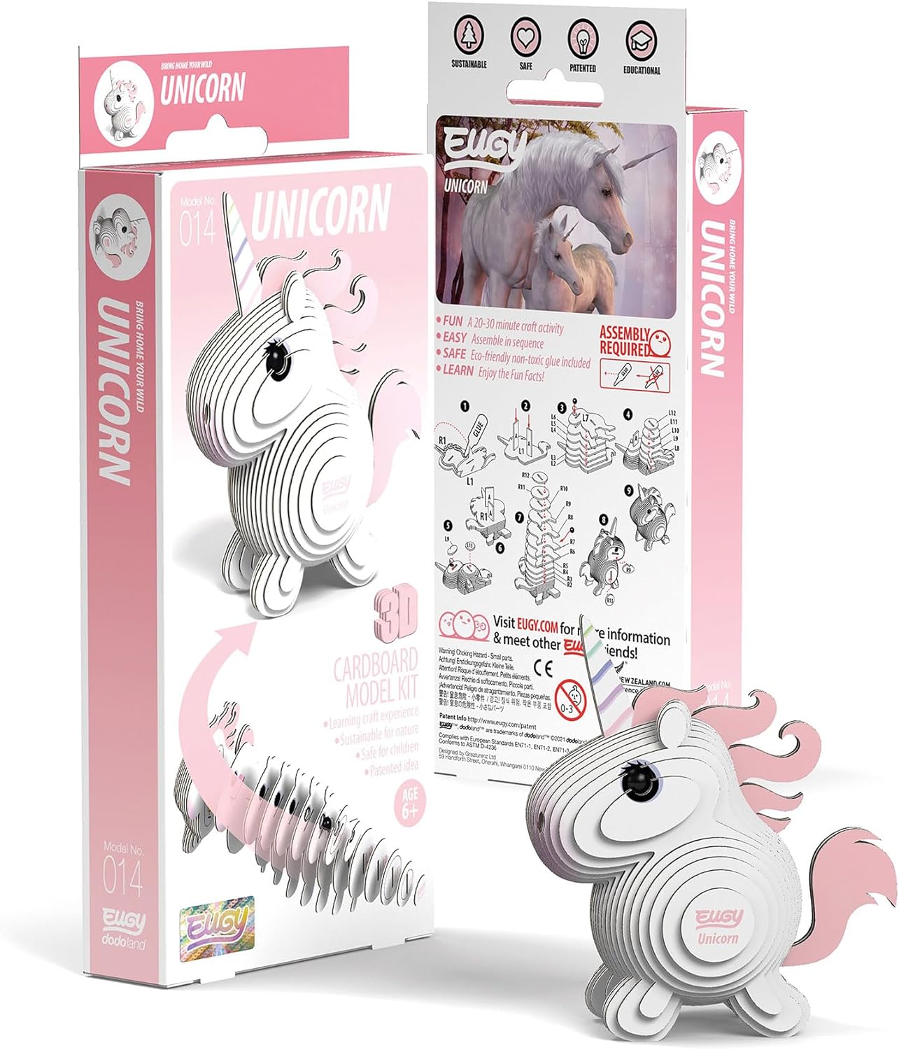 EUGY Unicorn 3D Puzzle DIY Craft Kit for Kids & Adults - Fun Educational STEM Toy for Home Decor, Birthday Gifts & Creative Playtime