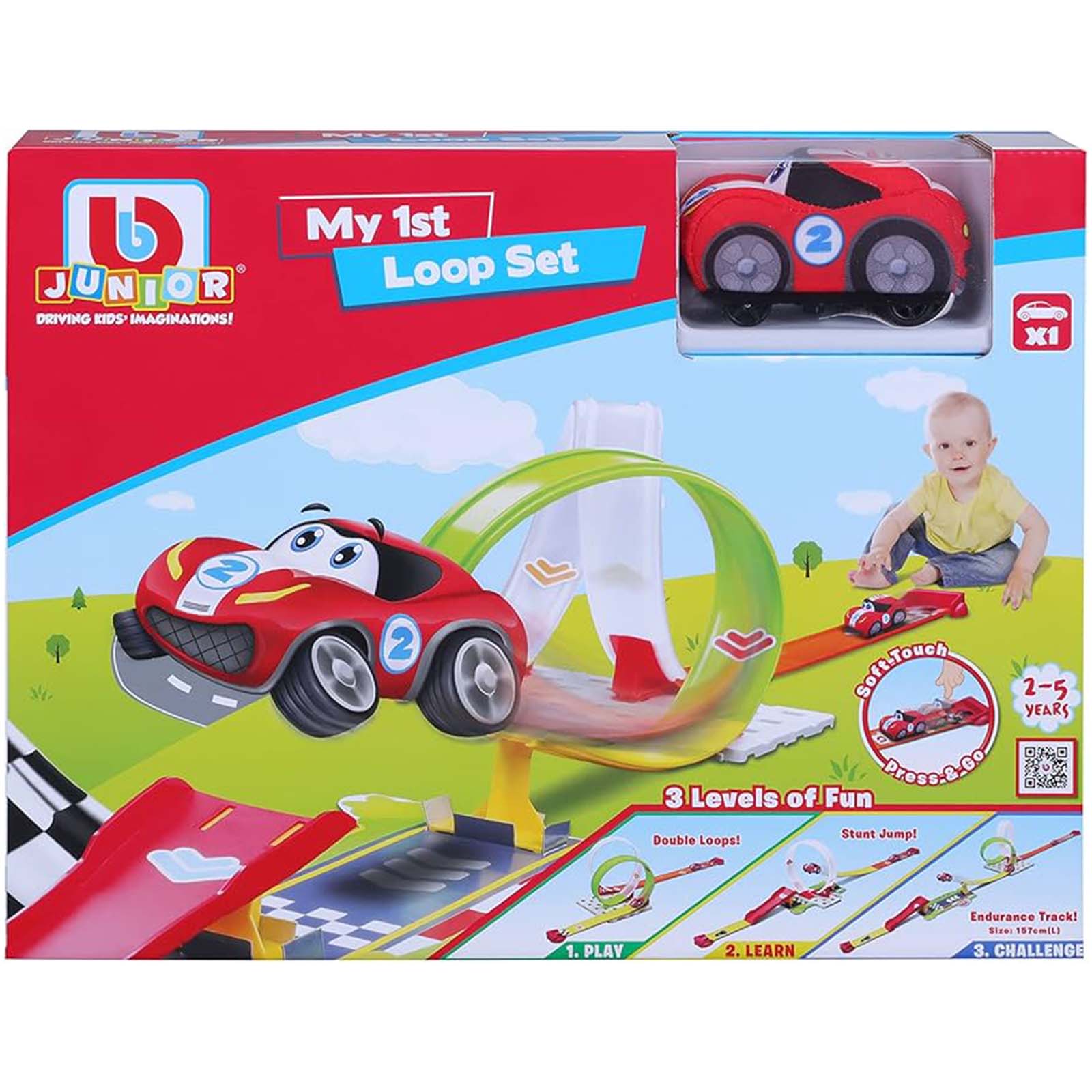 BB Junior My First Loop Battery Powered Car Set - Fun Electric Toy Cars for Kids Ages 3-5 | Perfect for Indoor Playtime, Birthday Gifts & Early Learning Development