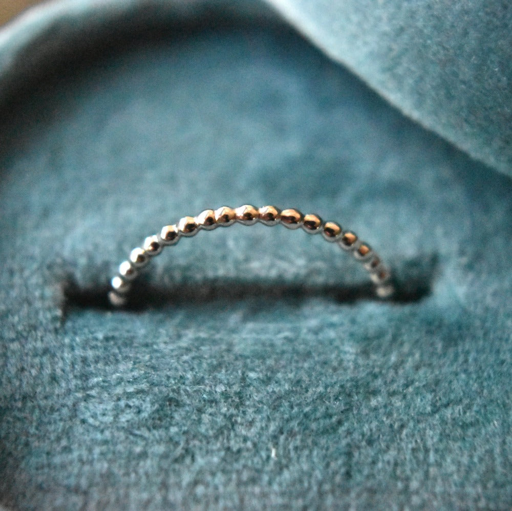 Delicate Gold Bubble Band Stacker Ring - Dainty Stackable Rings for Women - Perfect for Layering, Everyday Wear & Special Occasions