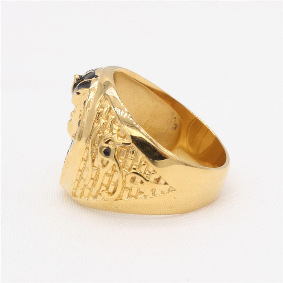 Egyptian Pharaoh Eye of Horus Ring for Men - Gold Hip Hop Biker Jewelry with Ancient Egyptian Cross Design - Perfect for Gothic Fashion, Biker Style & Hip Hop Accessories
