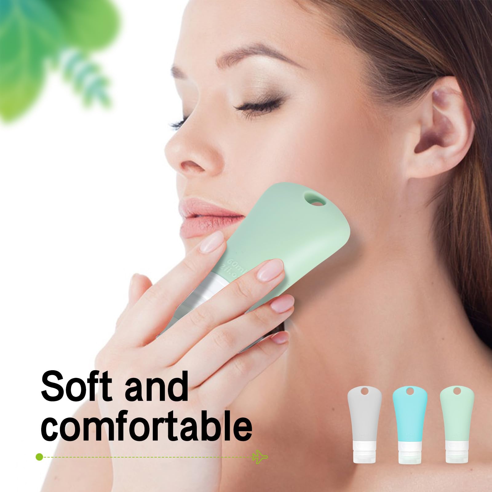 **Leak-Proof Silicone Travel Bottle Set (3PCS, 2 oz) - BPA-Free, Squeezable & Refillable Toiletry Containers for Shampoo, Lotion & Cosmetics | Perfect for Air Travel, Gym & Vacation**