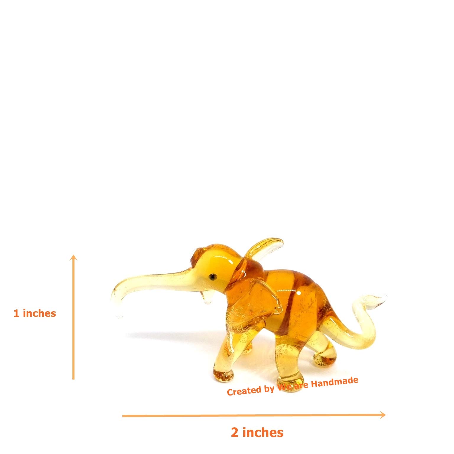 Handmade Mini Glass Elephant Set - Blown Glass Animal Figurines for Home Decor & Gifts