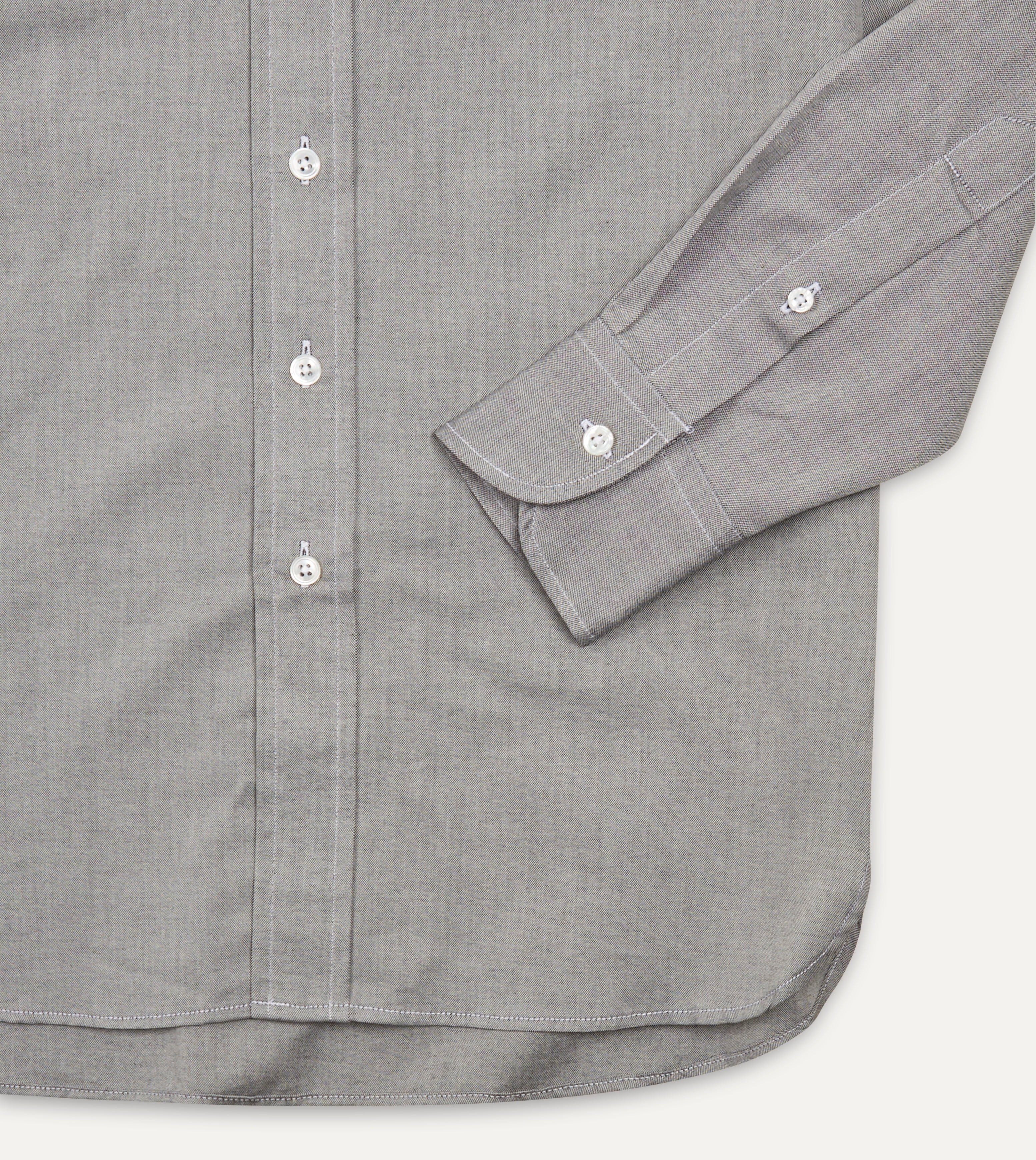Premium Grey Pinpoint Oxford Cotton Button Down Shirt for Men - Comfortable Business Casual & Office Wear