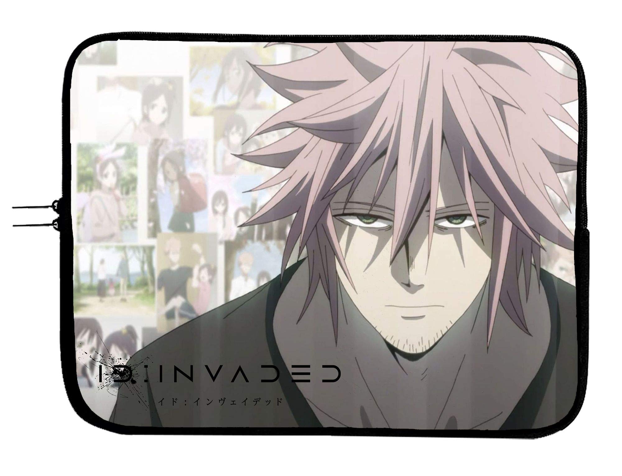ID Invaded Anime 15 Inch Laptop Sleeve Bag - Water Repellent Laptop/Tablet Case with Mousepad - Perfect for Work, School, and Travel