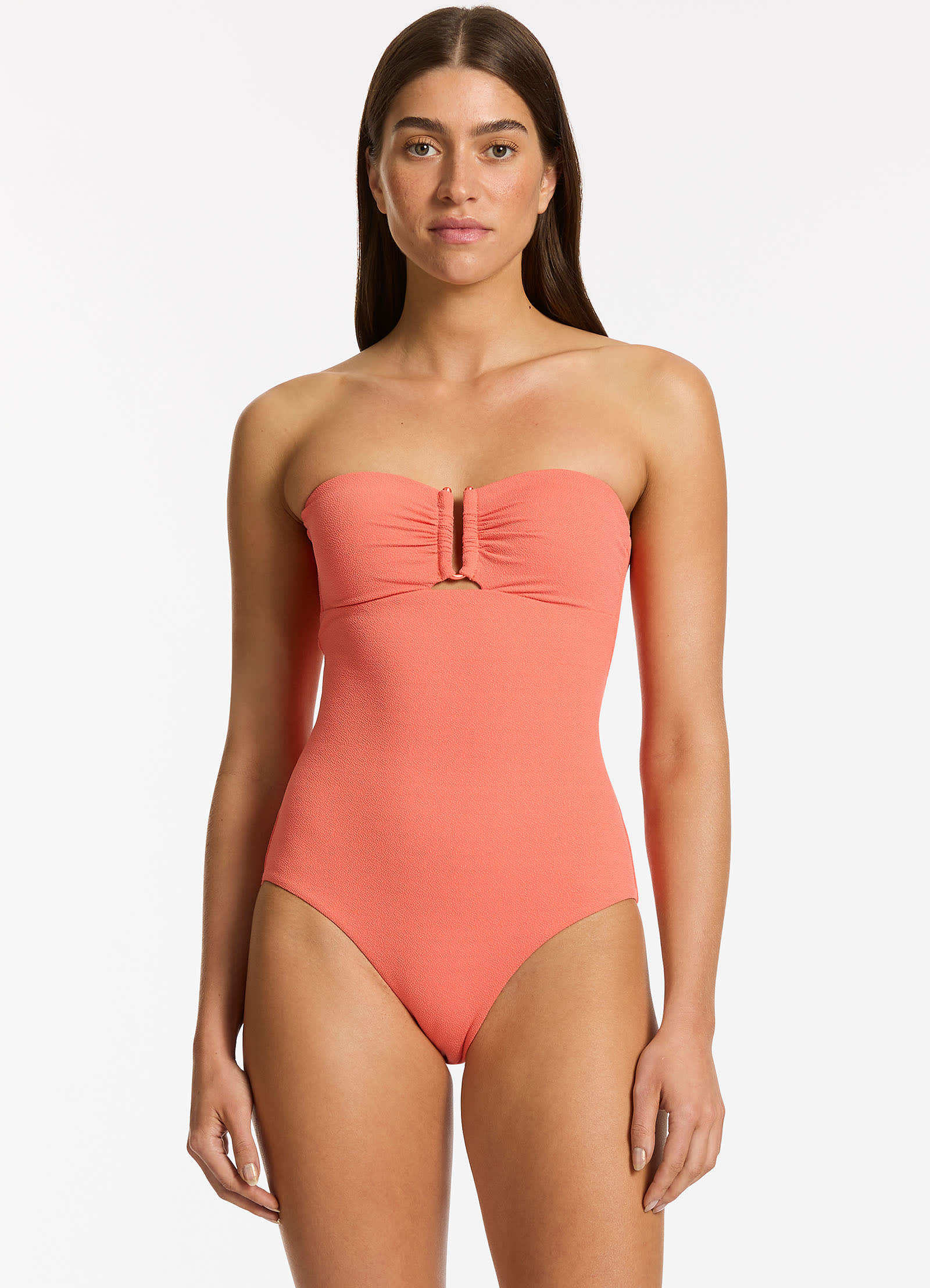 Alessi Bandeau One Piece Swimsuit - Stylish Guava Color for Women | Perfect for Beach, Pool, and Summer Vacations