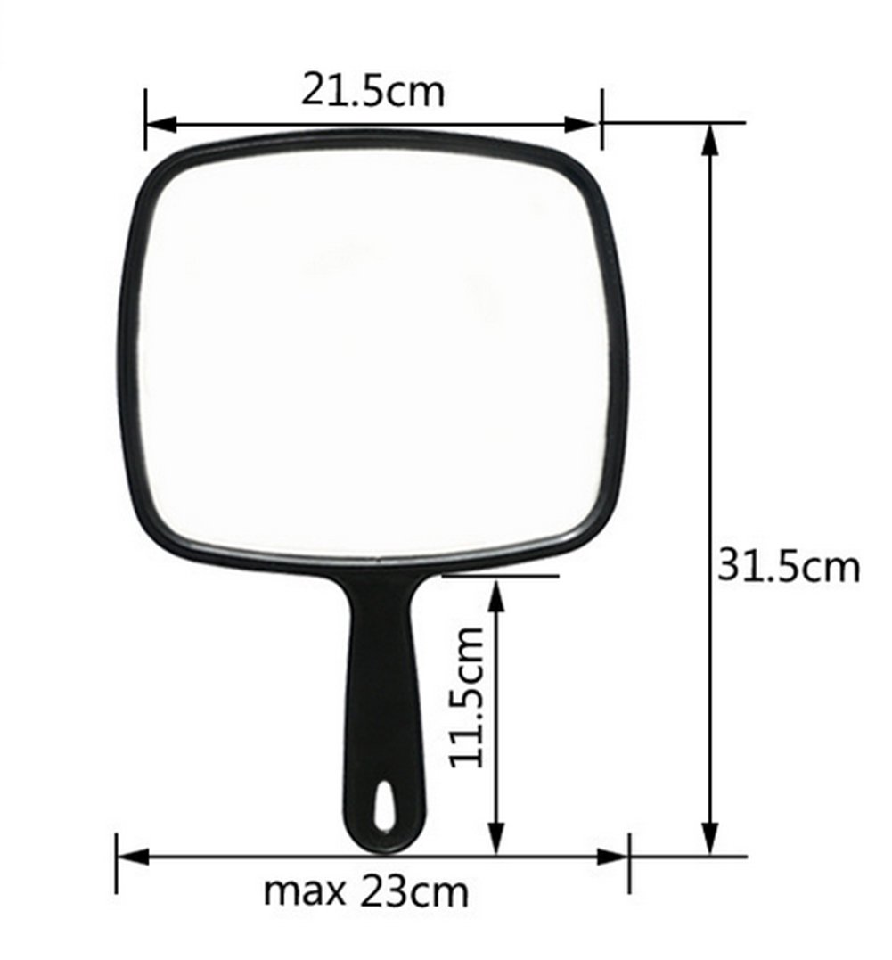 Hacoly Black Handheld Mirror for Makeup, Hair Styling - Perfect for Salon, Barber, and Home Use