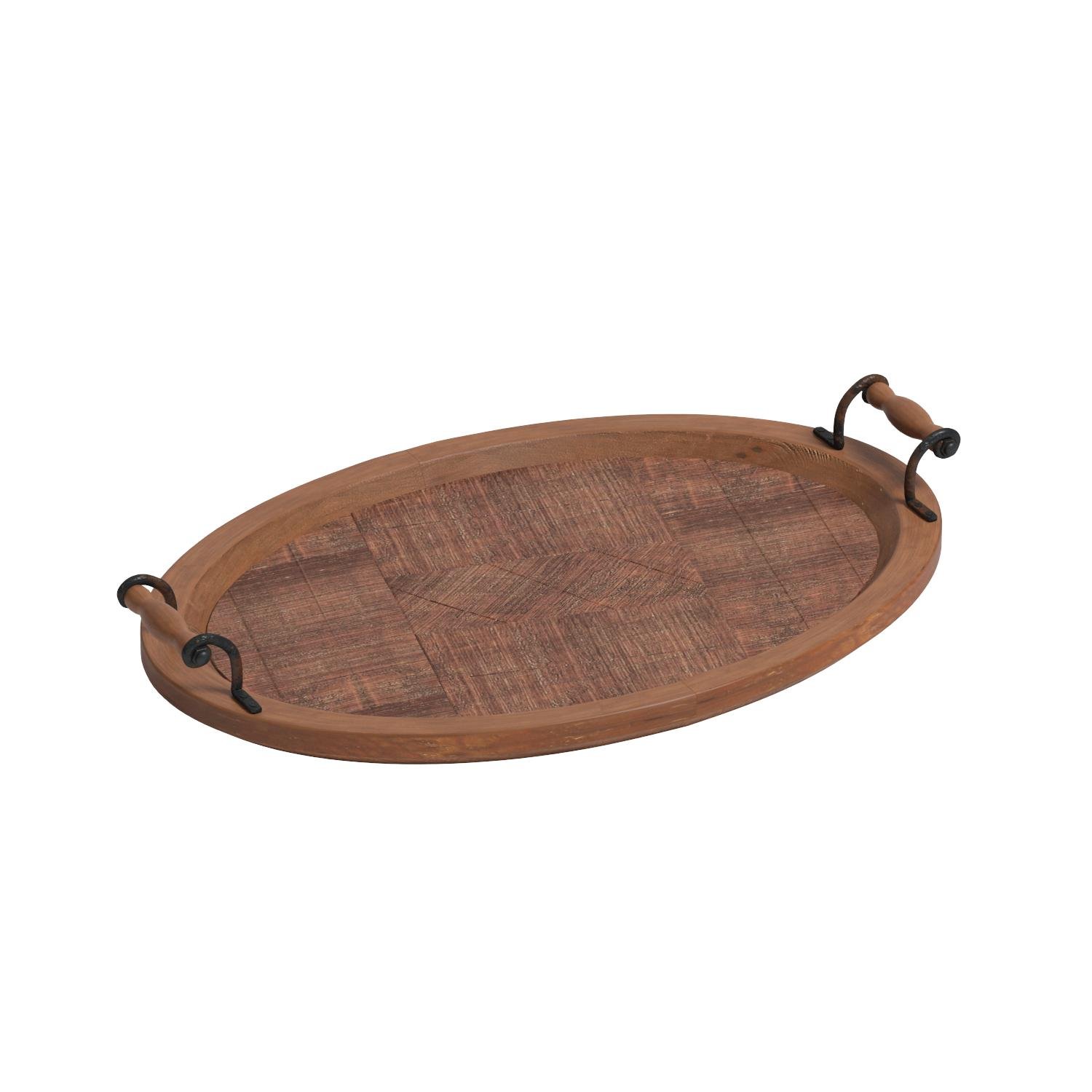 Deco 79 Large Wooden Ottoman Serving Tray - 29