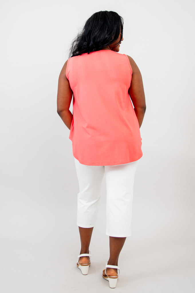 Women's Coral Bamboo Jazz Tank Top - Breathable & Comfortable Summer Casual Wear for Yoga, Beach, and Everyday Outfits