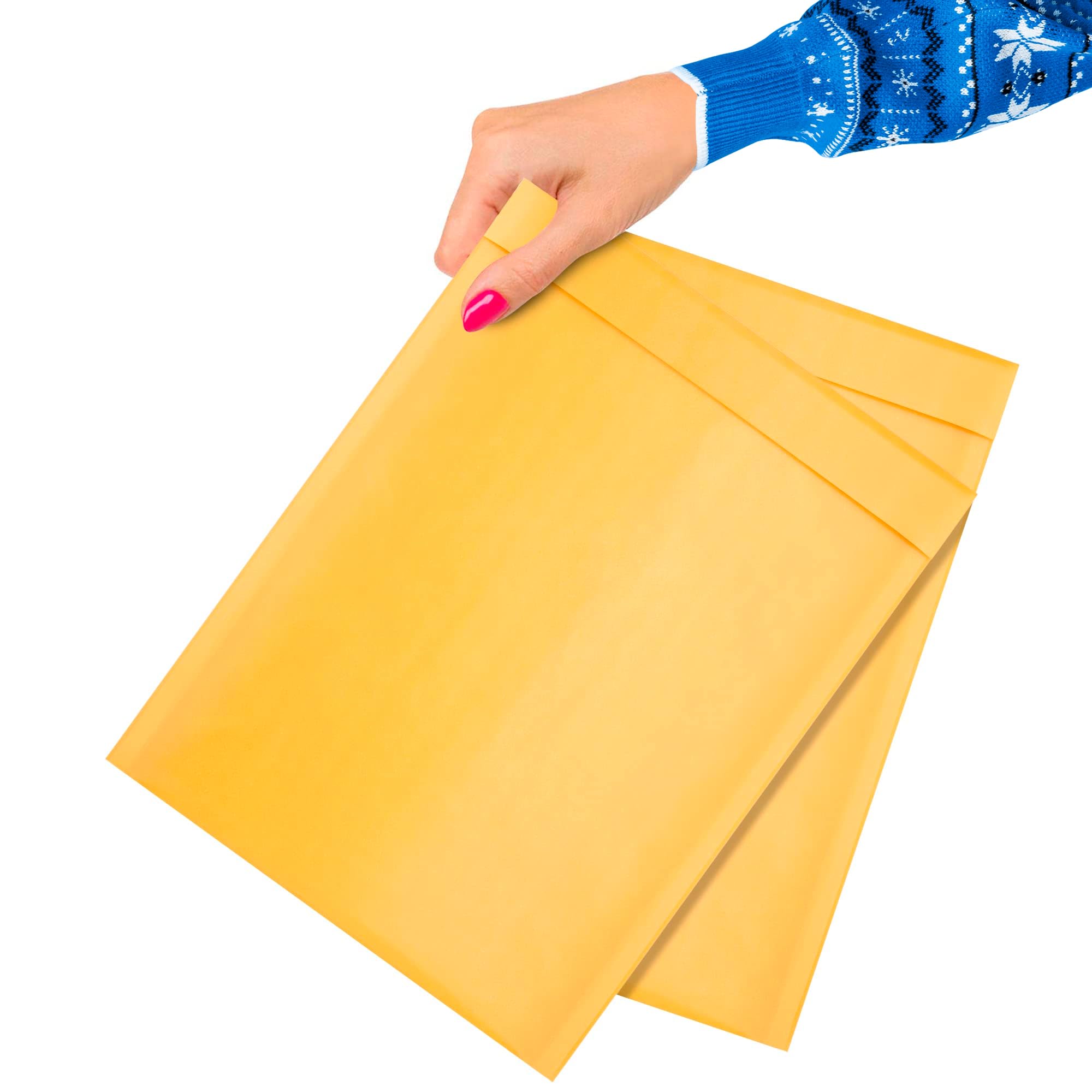 ABC 9.5x13 Inch Yellow Kraft Bubble Mailer Envelopes - 200 Pack Self Seal Padded Mailing Envelopes | Water-Resistant & Opaque Kraft Mailers for Jewelry, Cosmetics, Small Business Shipping & Ecommerce Packaging