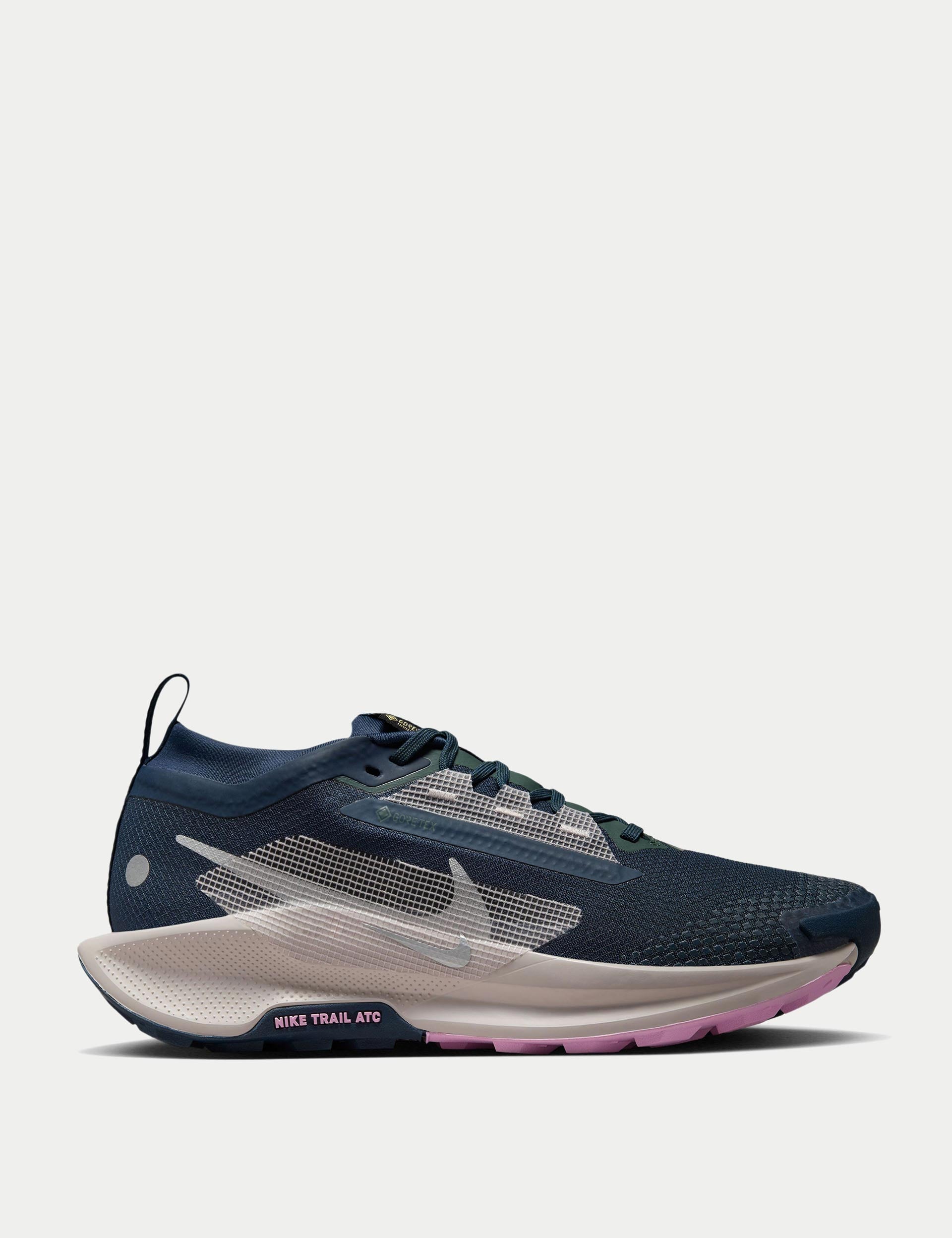Pegasus Trail 5 Gore-Tex Waterproof Running Shoes for Men & Women - Armoury Navy/Vintage Green/Platinum Violet - Trail Running, Hiking & Outdoor Adventures