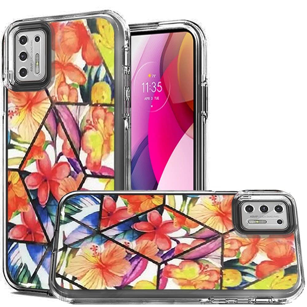 Premium Hybrid Case for Moto G Stylus 2021 - Elegant Electroplated Floral Design | Slim Protective Phone Cover with Shock Absorption | Perfect for Everyday Use, Work & Travel