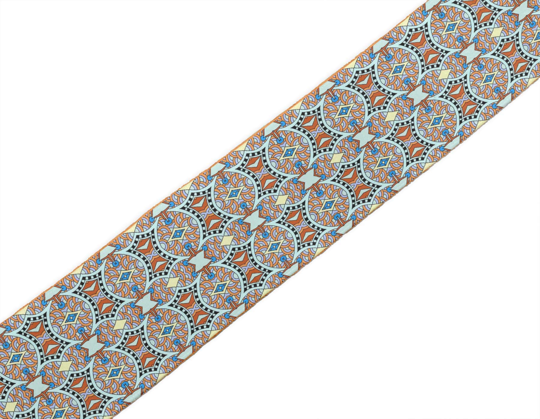 Green Geometric Scale Printed Velvet Trim Tape - 2 Inches Wide x 9 Yards - Decorative Ribbon for Sewing, Crafts & DIY Projects - Perfect for Clothing Edges, Gift Wrapping & Home Decor Accents