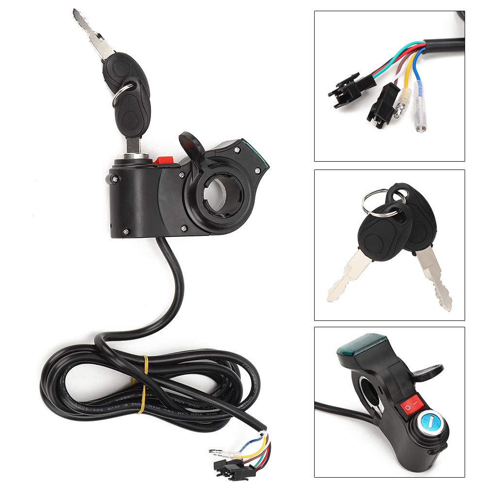 Keenso Handlebar Switch with Red Screen & Thumb Lock - Electric Scooter Throttle Grip & Modification Accessories (Black) - Perfect for DIY Upgrades & Urban Commuting